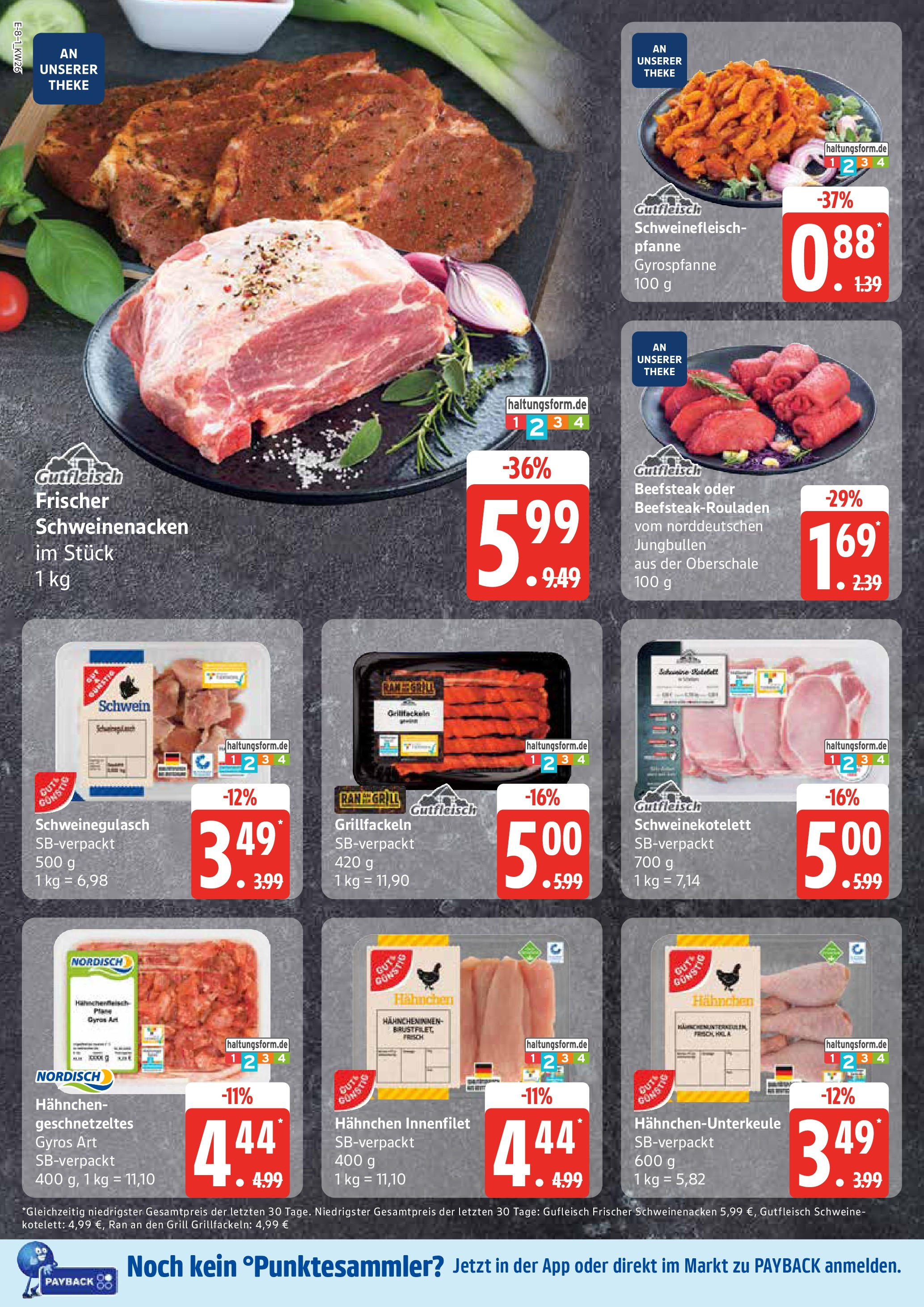 Edeka prospekt Neu Wulmstorf	 (ab 22.06.2025) » Angebote Online | Seite: 8 | Produkte: Schweinegulasch, Grill, Hahnchen, Schweinefleisch