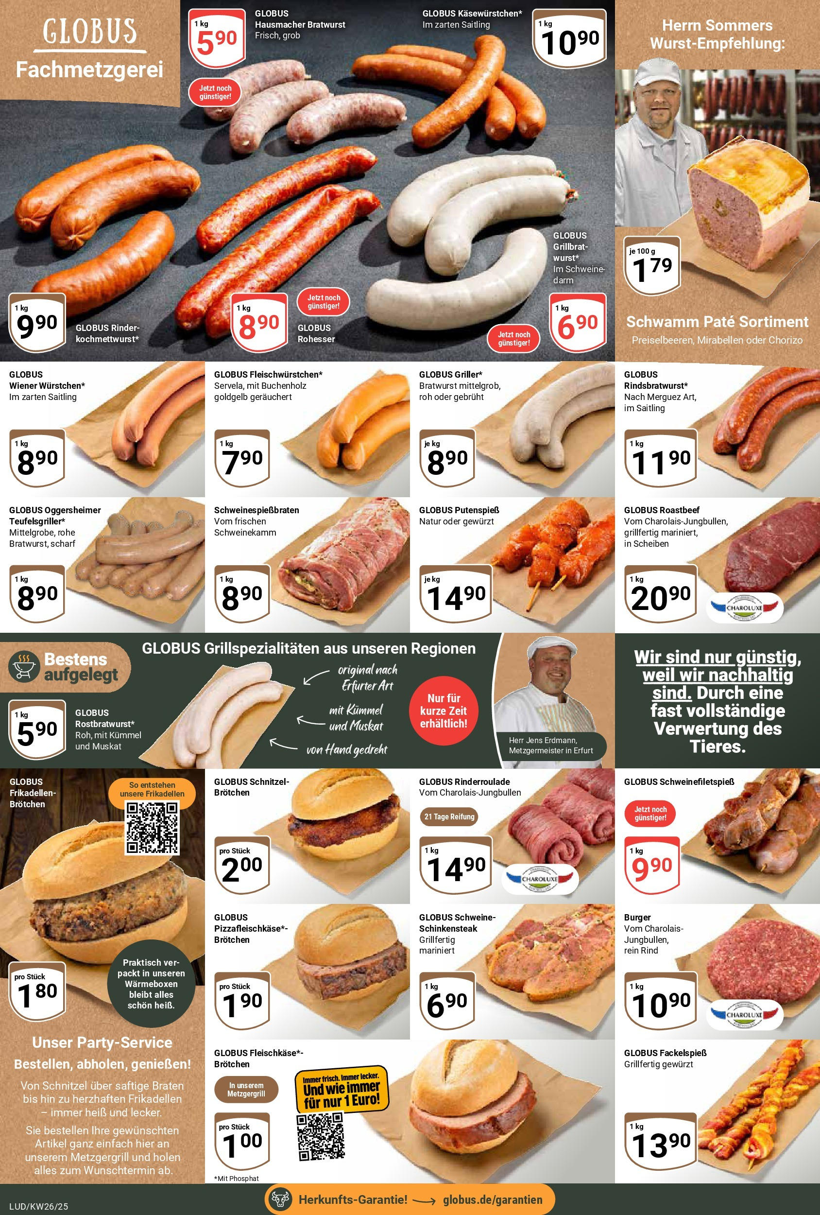 Globus prospekt Ludwigshafen-Oggersheim	 (ab 22.06.2025) » Angebote online | Seite: 14 | Produkte: Bratwurst, Burger, Schnitzel, Roastbeef