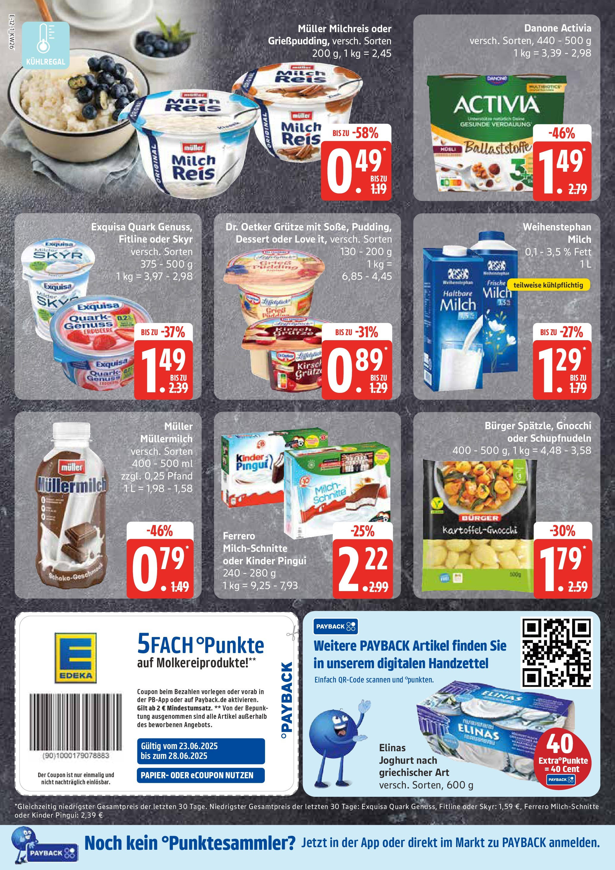 Edeka prospekt Neu Wulmstorf	 (ab 22.06.2025) » Angebote Online | Seite: 12 | Produkte: Activia, Milch, Haltbare milch, Exquisa