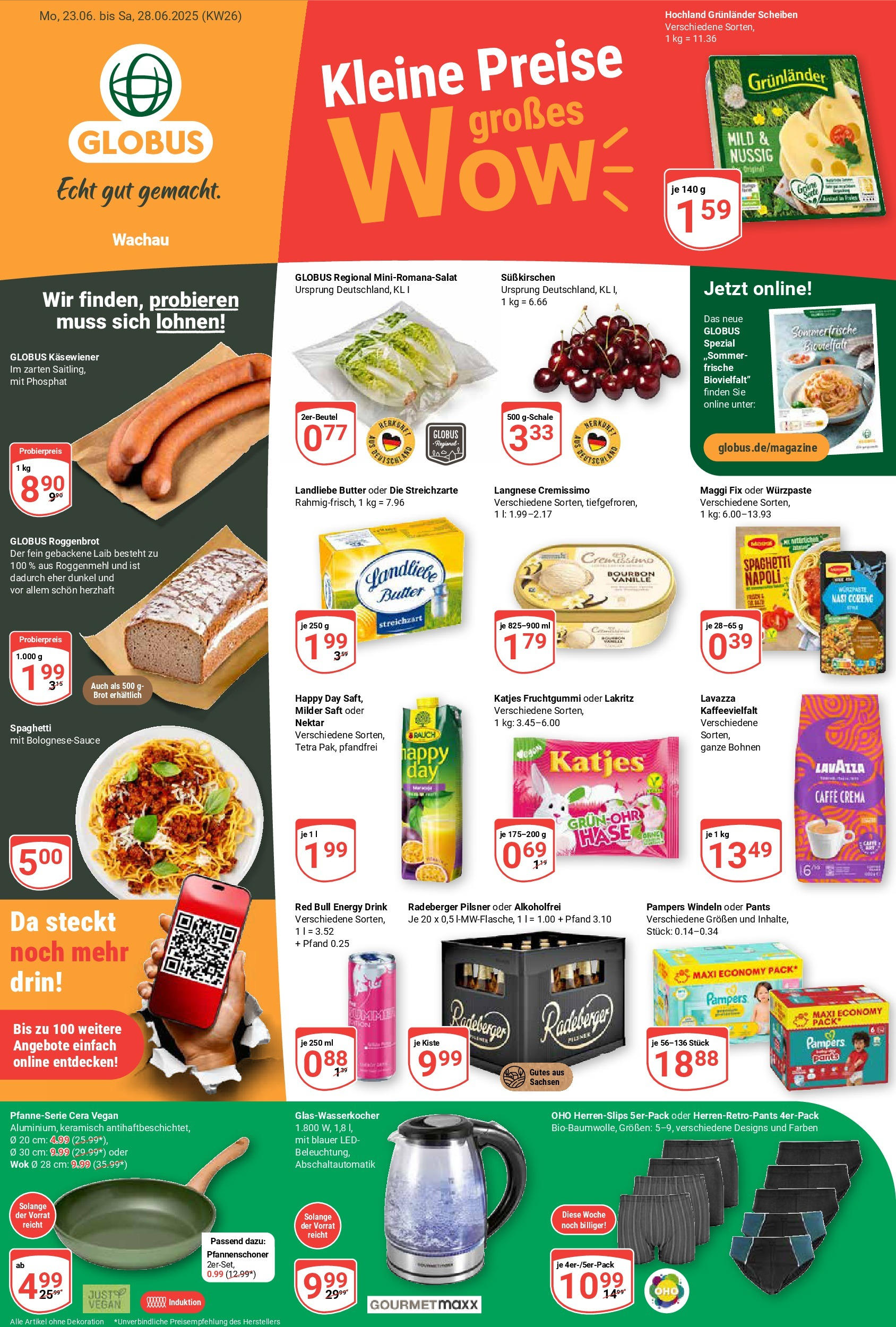 Globus prospekt Markkleeberg	 (ab 22.06.2025) » Angebote online | Seite: 5 | Produkte: Landliebe butter, Maggi fix, Saft, Wok