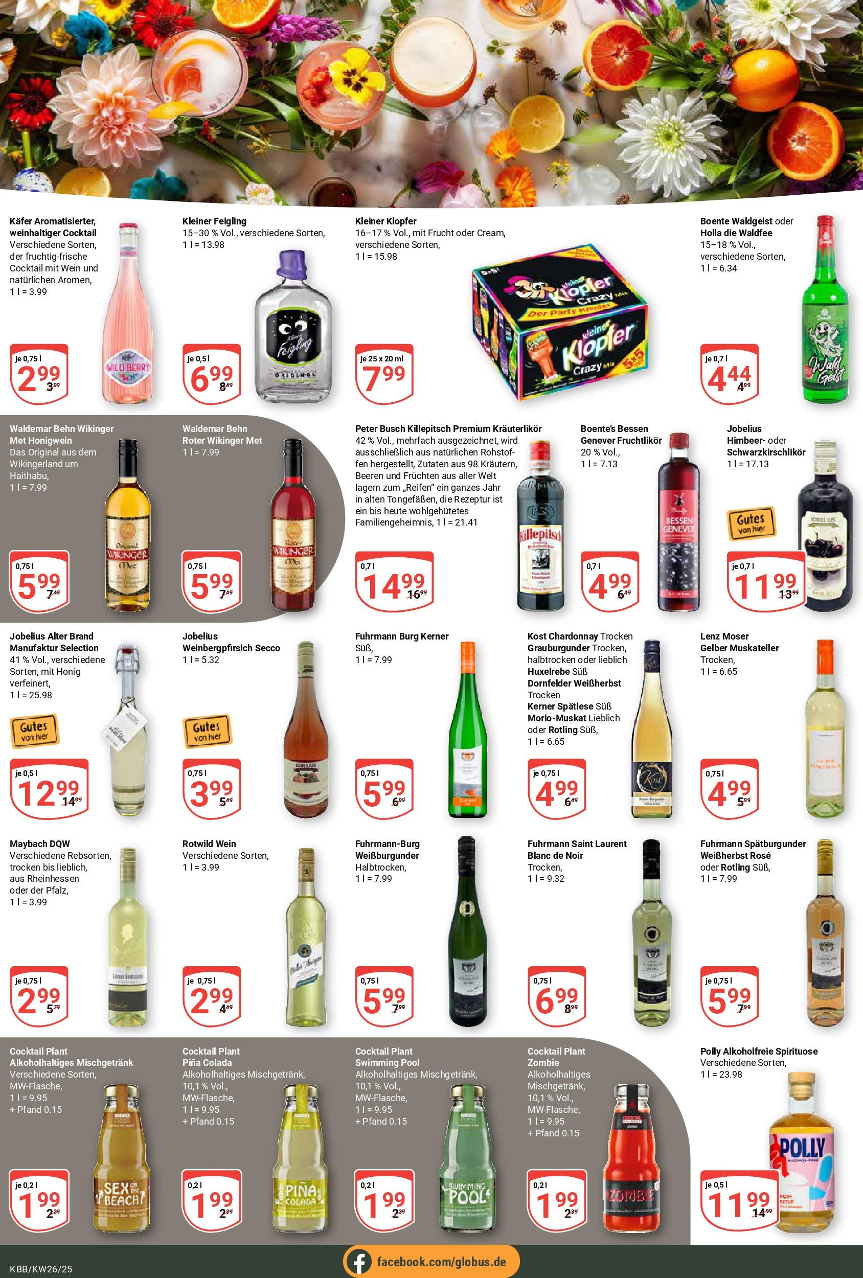 Globus prospekt Koblenz-Bubenheim	 (ab 22.06.2025) » Angebote online | Seite: 18 | Produkte: Kleiner feigling, Wein
