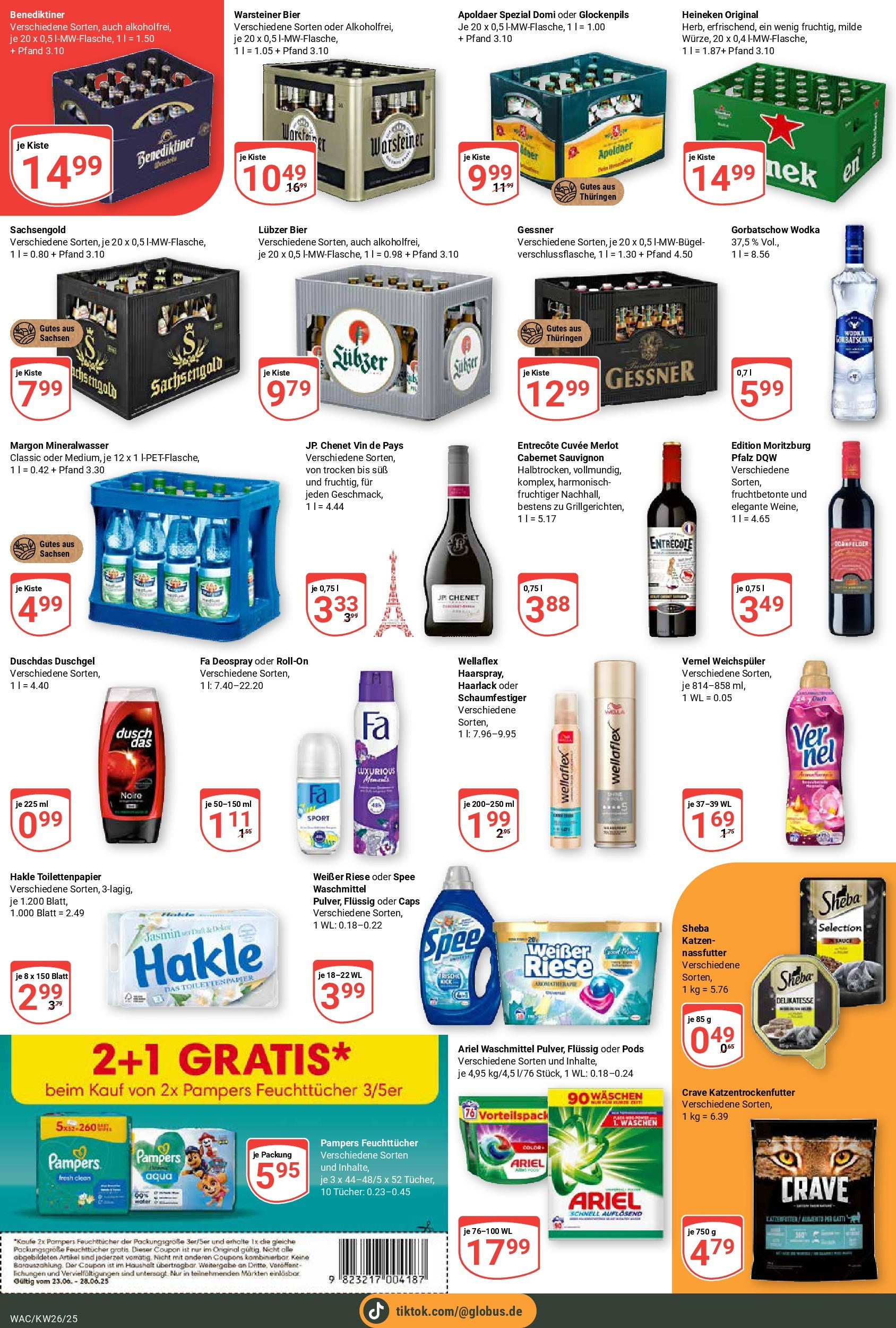 Globus prospekt Markkleeberg	 (ab 22.06.2025) » Angebote online | Seite: 7 | Produkte: Duschgel, Wodka gorbatschow, Vodka, Toilettenpapier