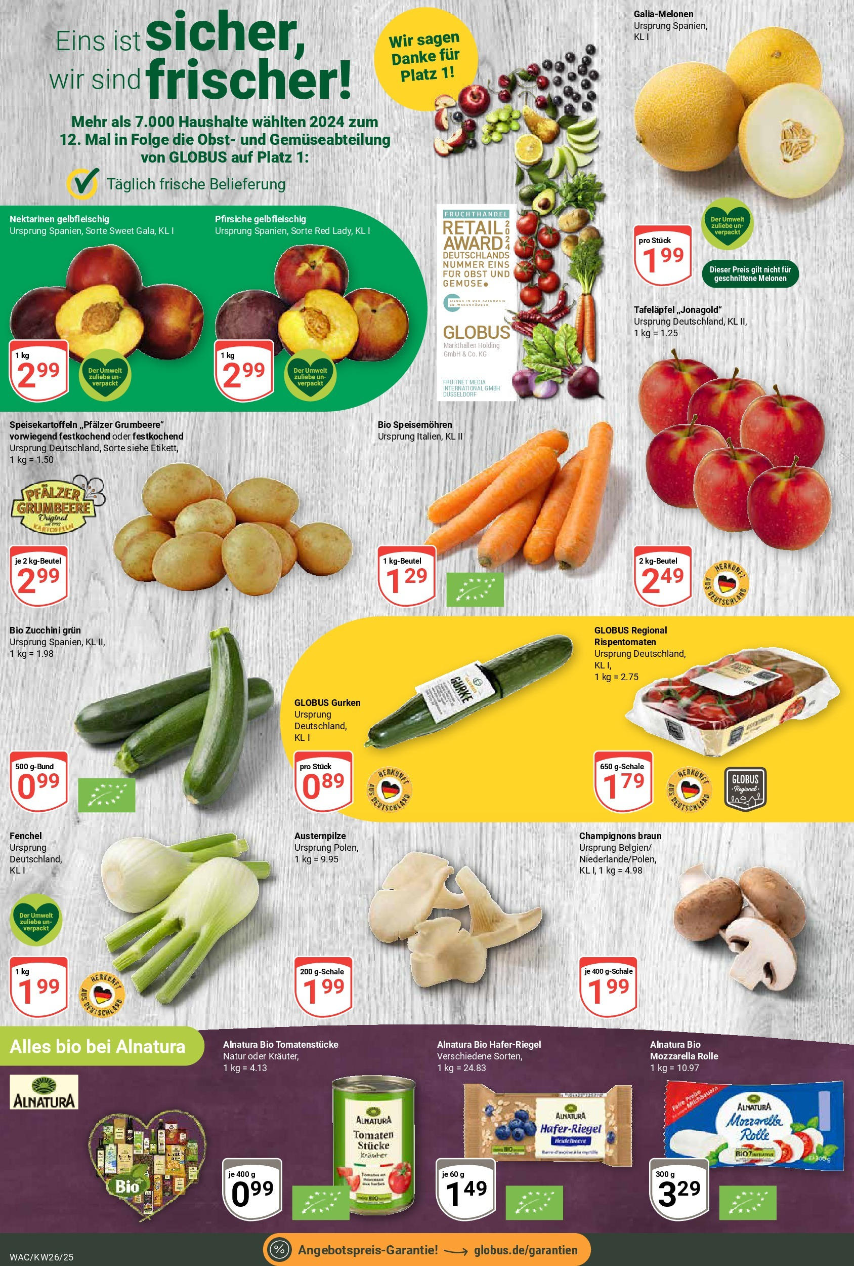 Globus prospekt Markkleeberg	 (ab 22.06.2025) » Angebote online | Seite: 8 | Produkte: Tomaten, Champignons, Zucchini, Gurken