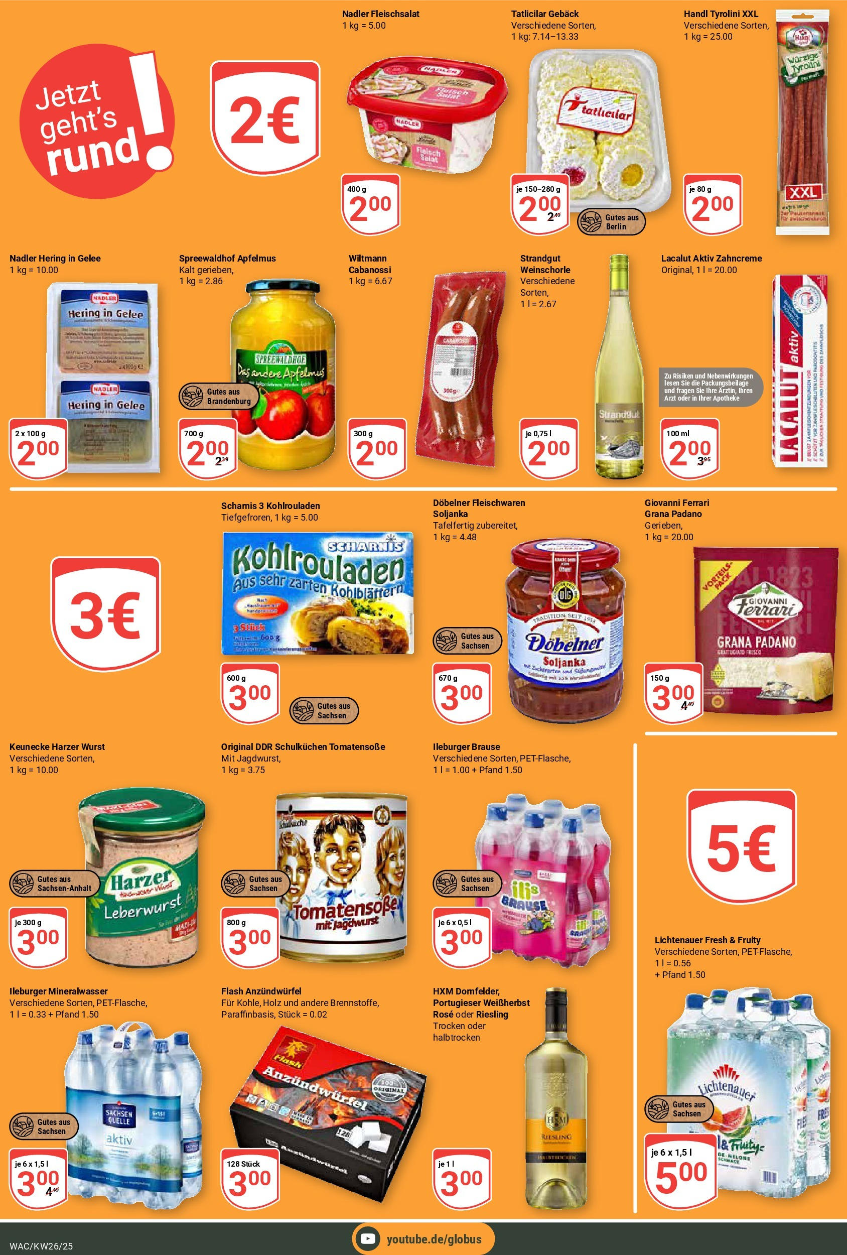 Globus prospekt Markkleeberg	 (ab 22.06.2025) » Angebote online | Seite: 18 | Produkte: Mineralwasser, Wurst, Fleisch, Salat