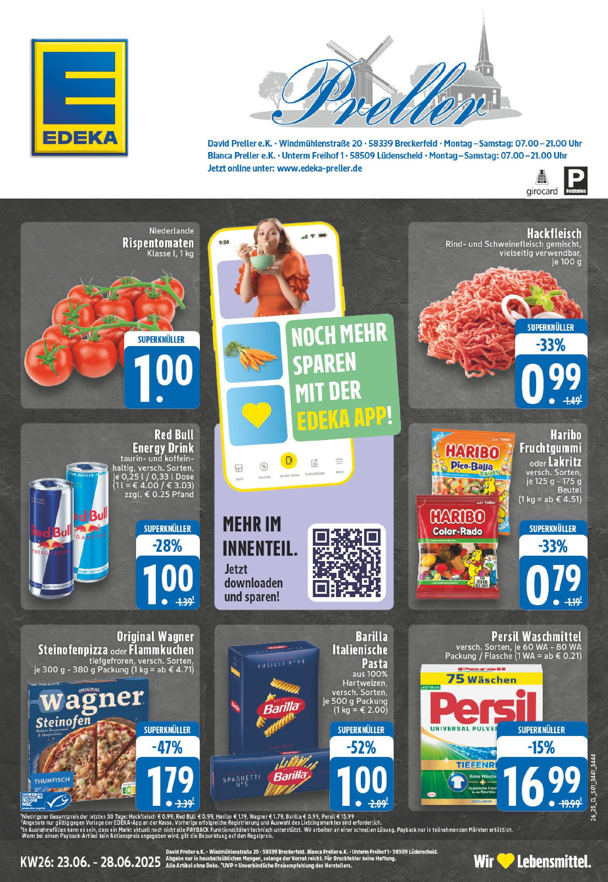 Edeka prospekt Luedenscheid	 (ab 22.06.2025) » Angebote Online | Seite: 1 | Produkte: Red bull, Haribo, Energy, Hackfleisch