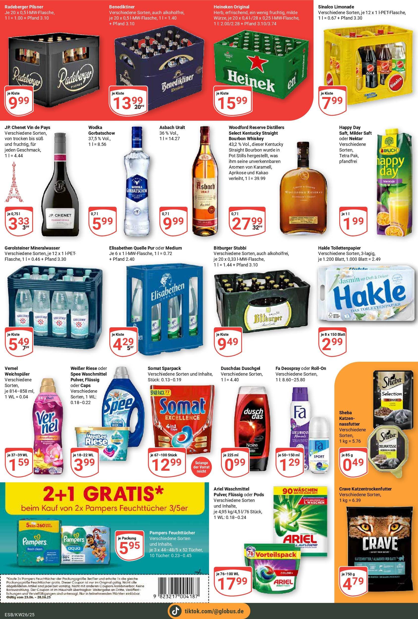 Globus prospekt Eschborn	 (ab 22.06.2025) » Angebote online | Seite: 7 | Produkte: Limonade, Mineralwasser, Waschmittel, Radeberger pilsner