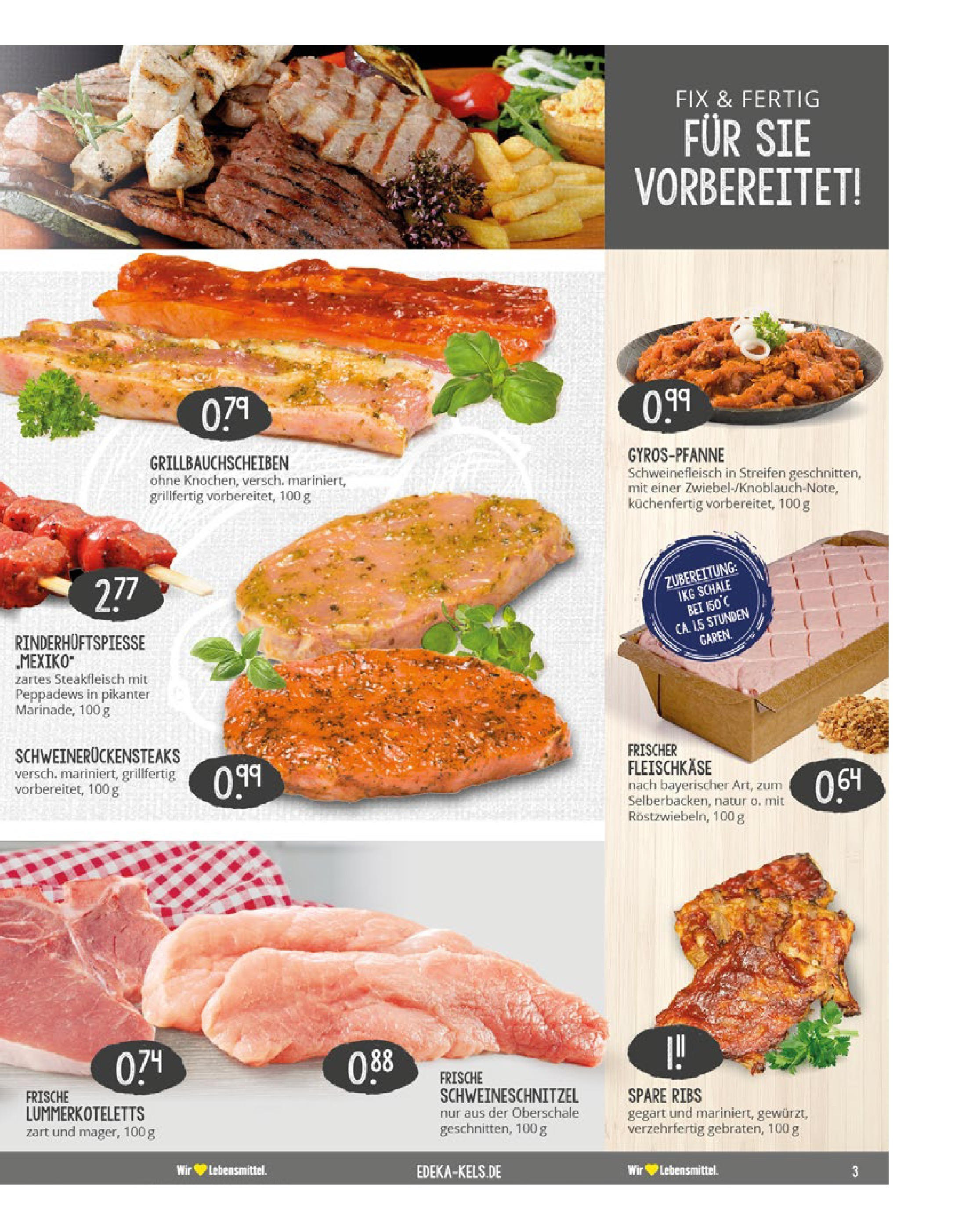Edeka prospekt Ratingen-Hösel	 (ab 22.06.2025) » Angebote Online | Seite: 3 | Produkte: Spare ribs, Schweinefleisch