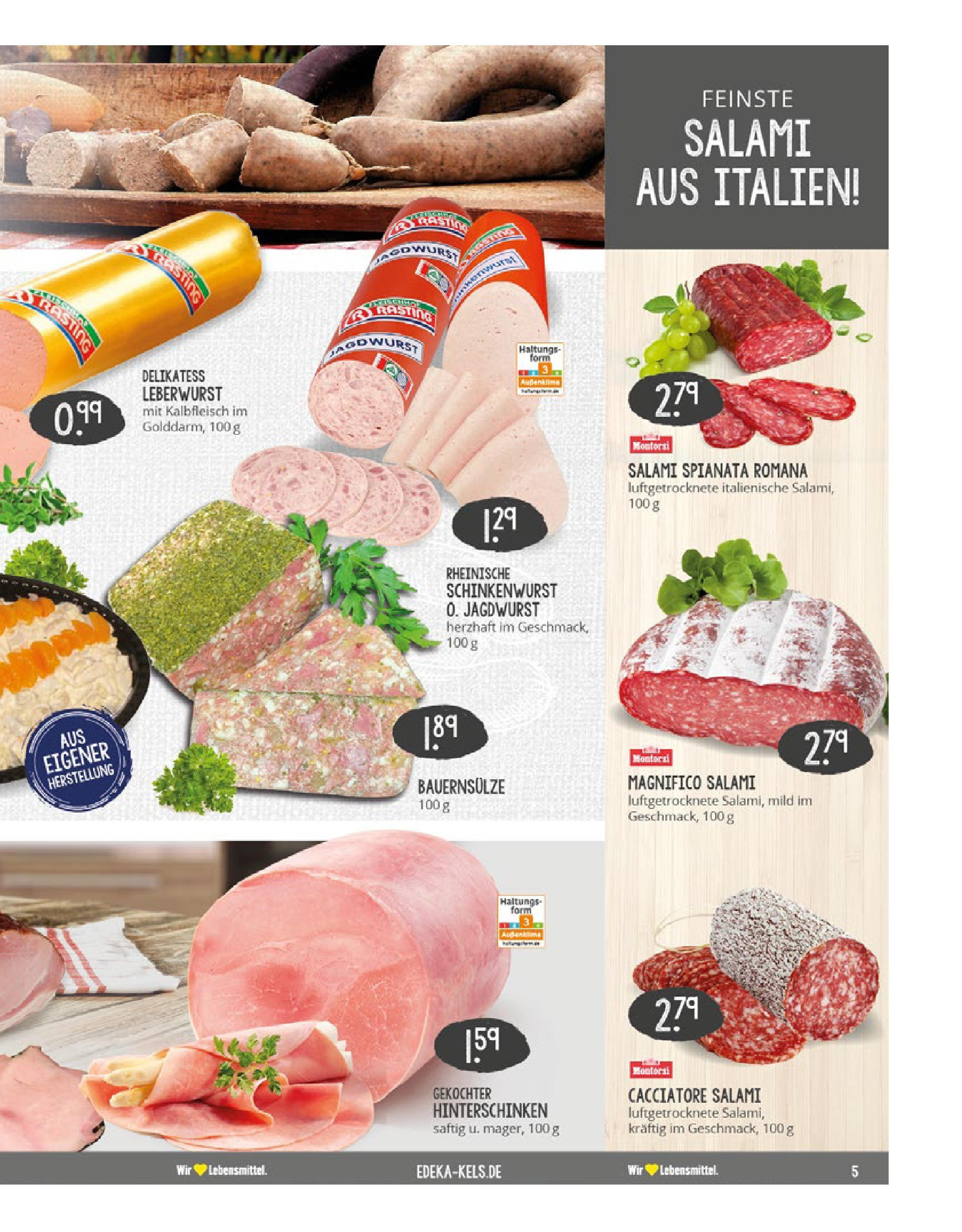 Edeka prospekt Ratingen-Hösel	 (ab 22.06.2025) » Angebote Online | Seite: 5 | Produkte: Wurst, Salami