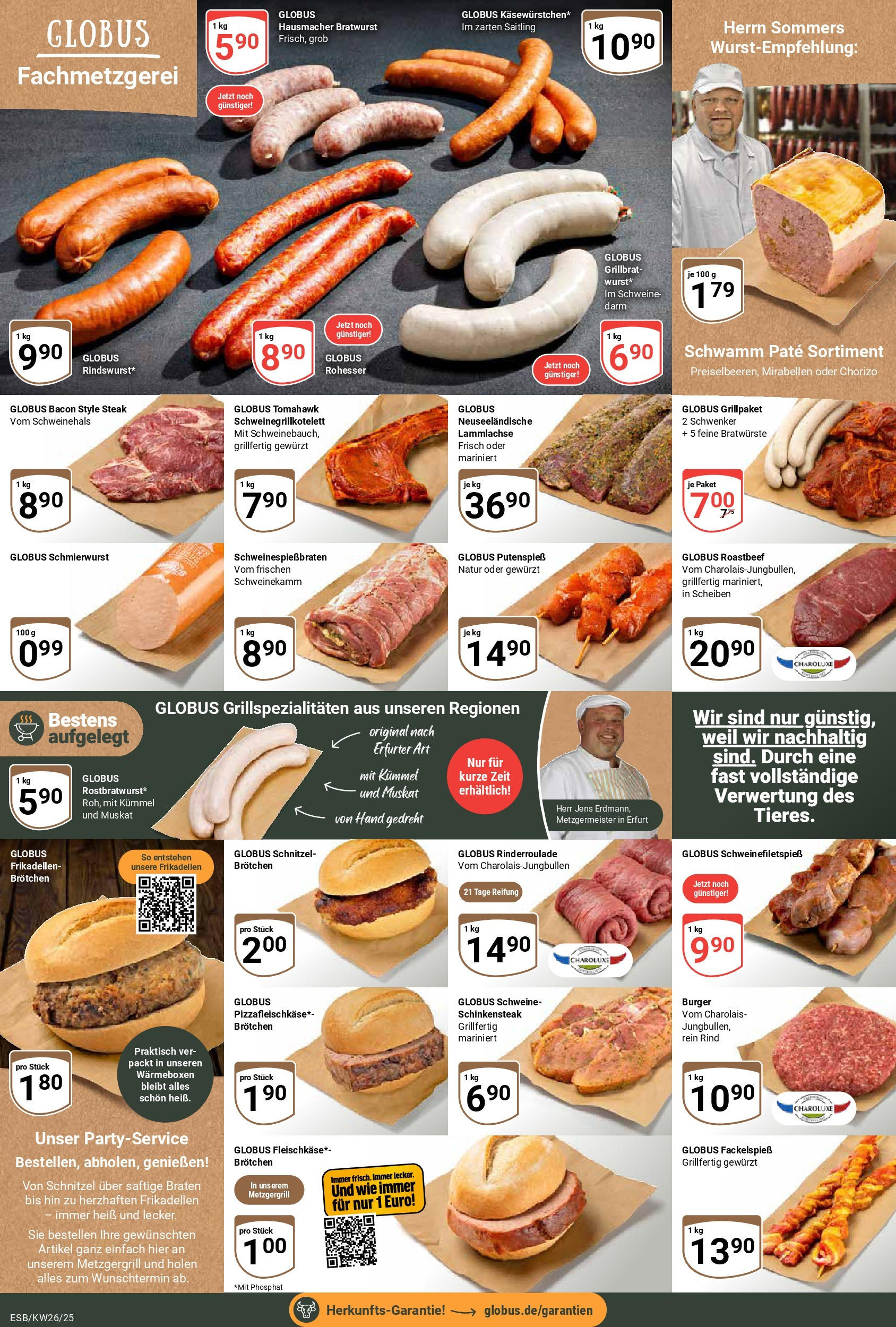 Globus prospekt Eschborn	 (ab 22.06.2025) » Angebote online | Seite: 12 | Produkte: Bratwurst, Schnitzel, Roastbeef, Steak