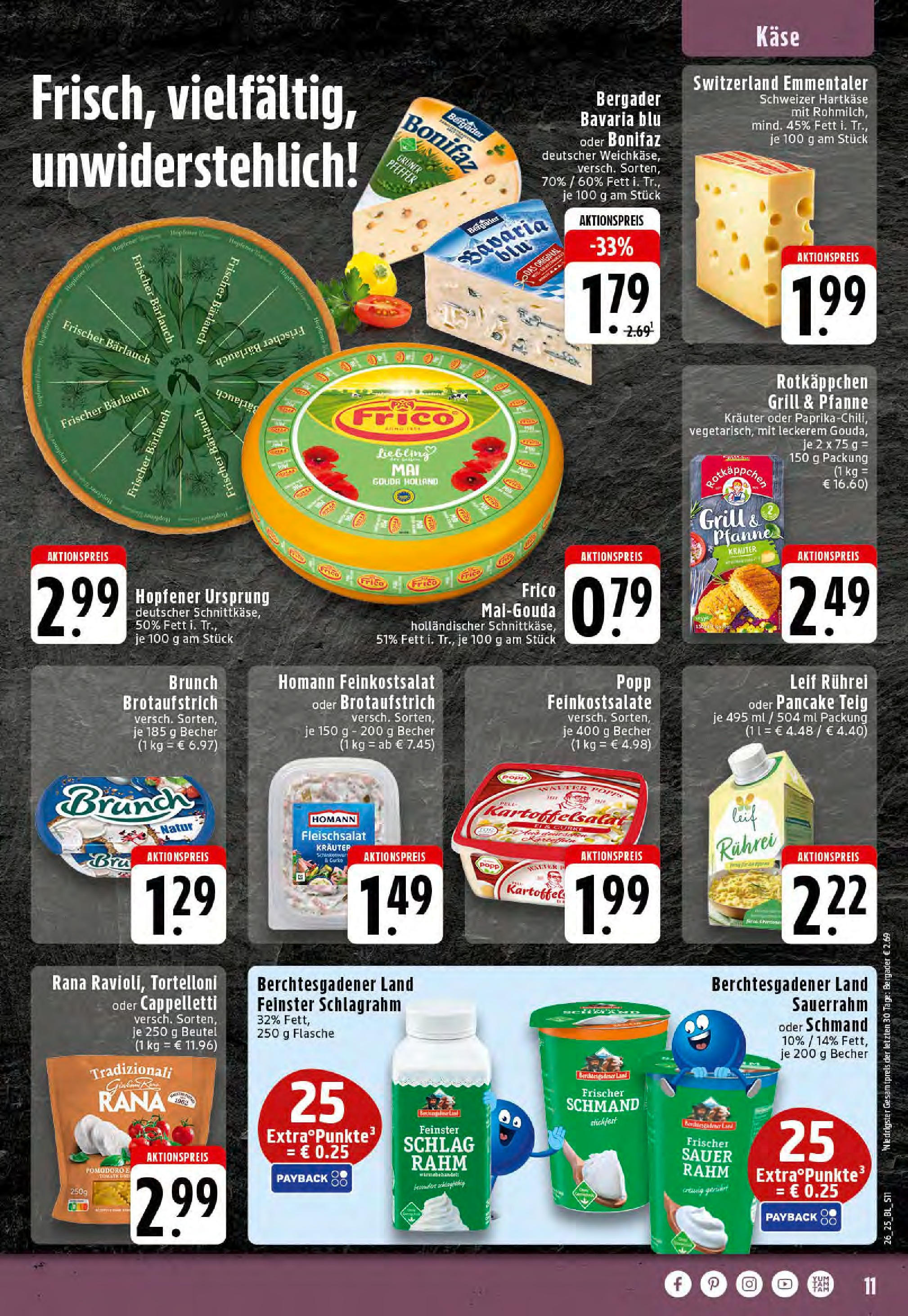 Edeka prospekt Essen	 (ab 23.06.2025) » Angebote Online | Seite: 11 | Produkte: Grill, Käse, Pfeffer, Sauerrahm