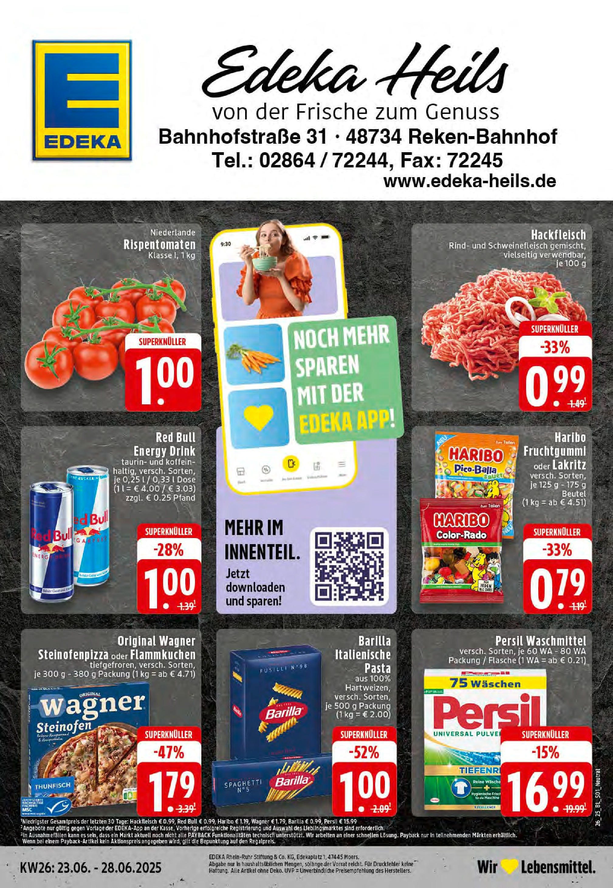 EDEKA Prospekt ab 22.06.2025 - Prospekt Reken-Bahnhof Online Vorschau von dem Prospekt des Geschäftes Edeka, gültig ab dem 22.06.2025
