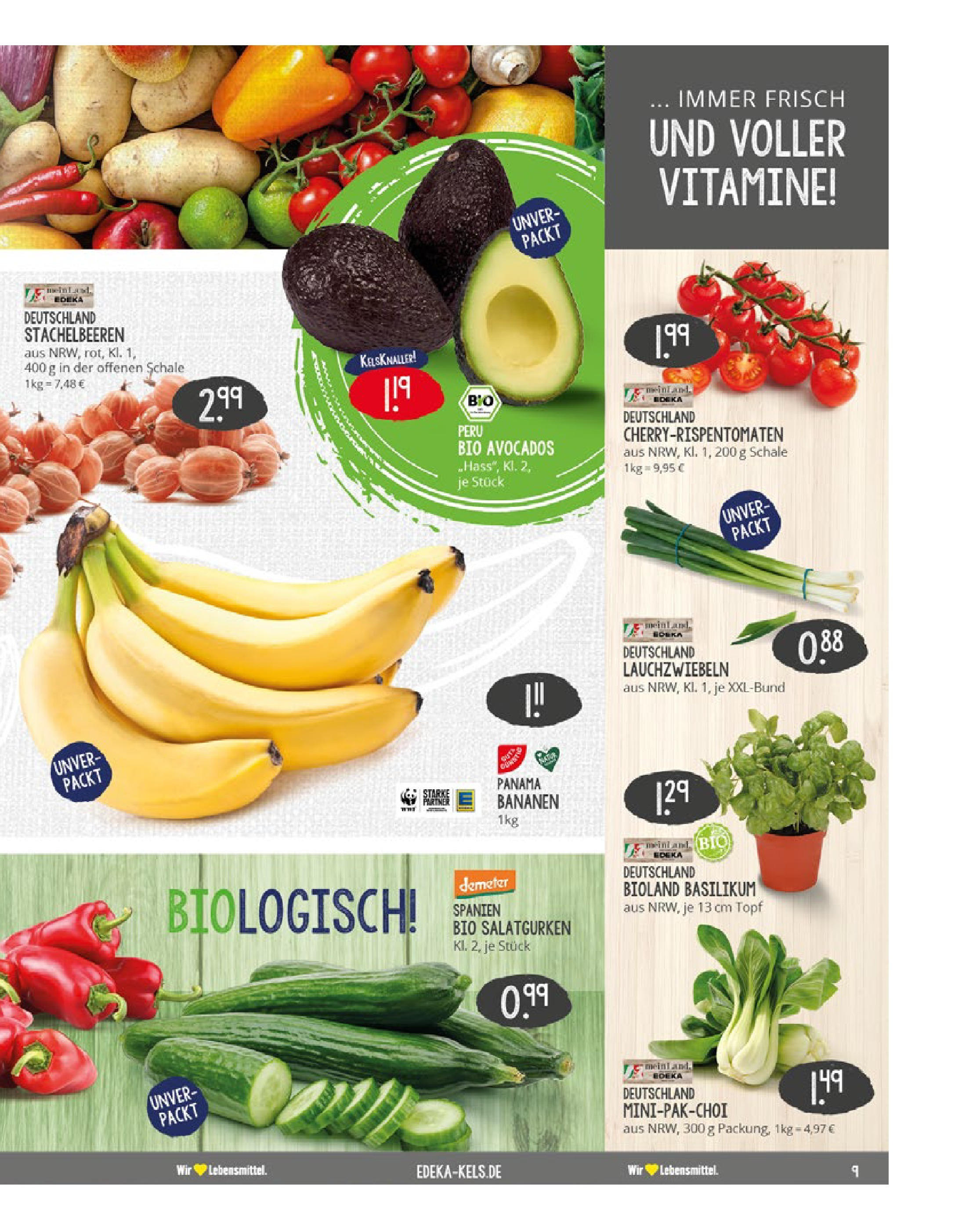 Edeka prospekt Ratingen-Hösel	 (ab 22.06.2025) » Angebote Online | Seite: 9 | Produkte: Bananen, Avocado