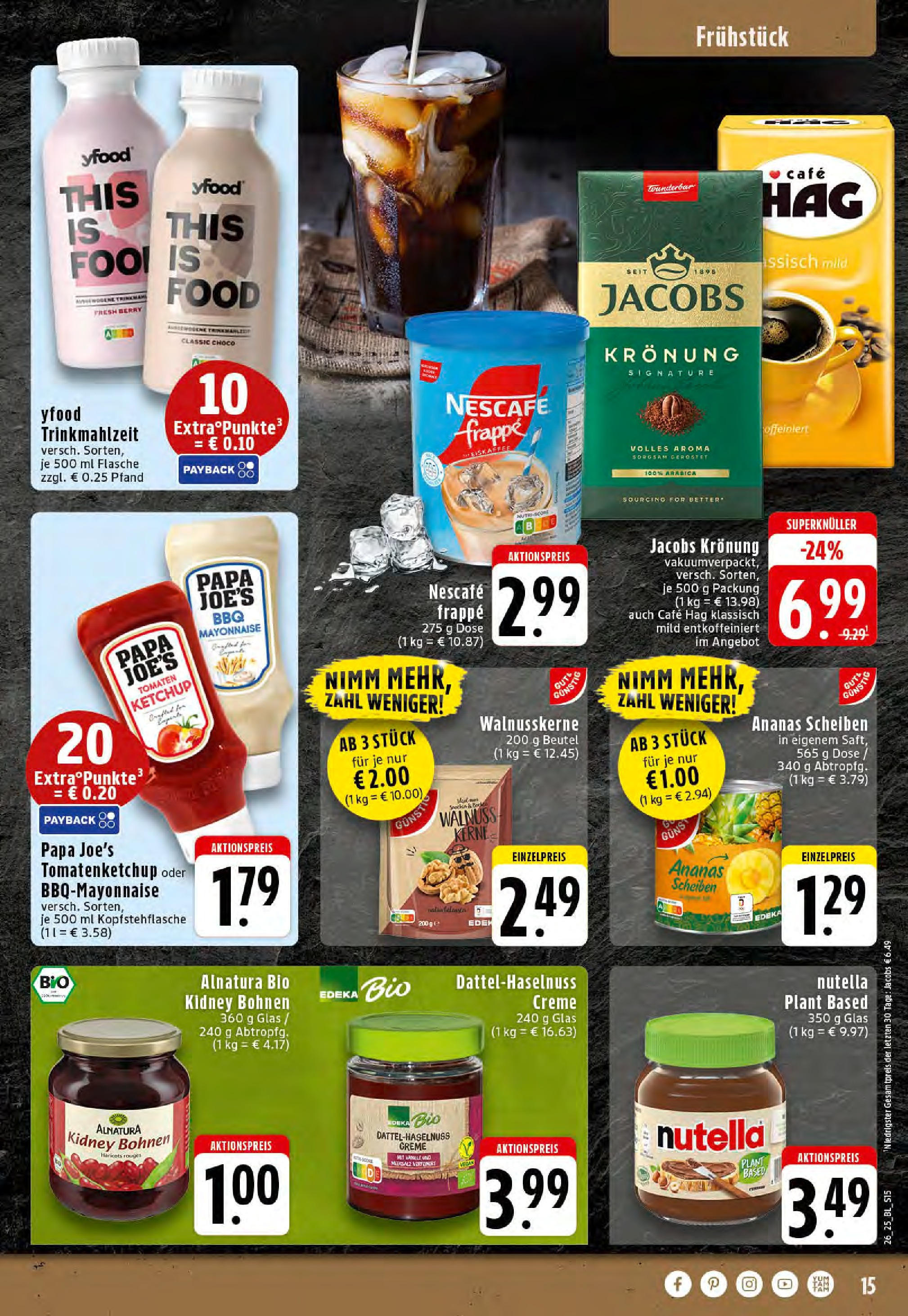Edeka prospekt Essen	 (ab 23.06.2025) » Angebote Online | Seite: 15 | Produkte: Creme, Nutella, Mayonnaise, Ketchup