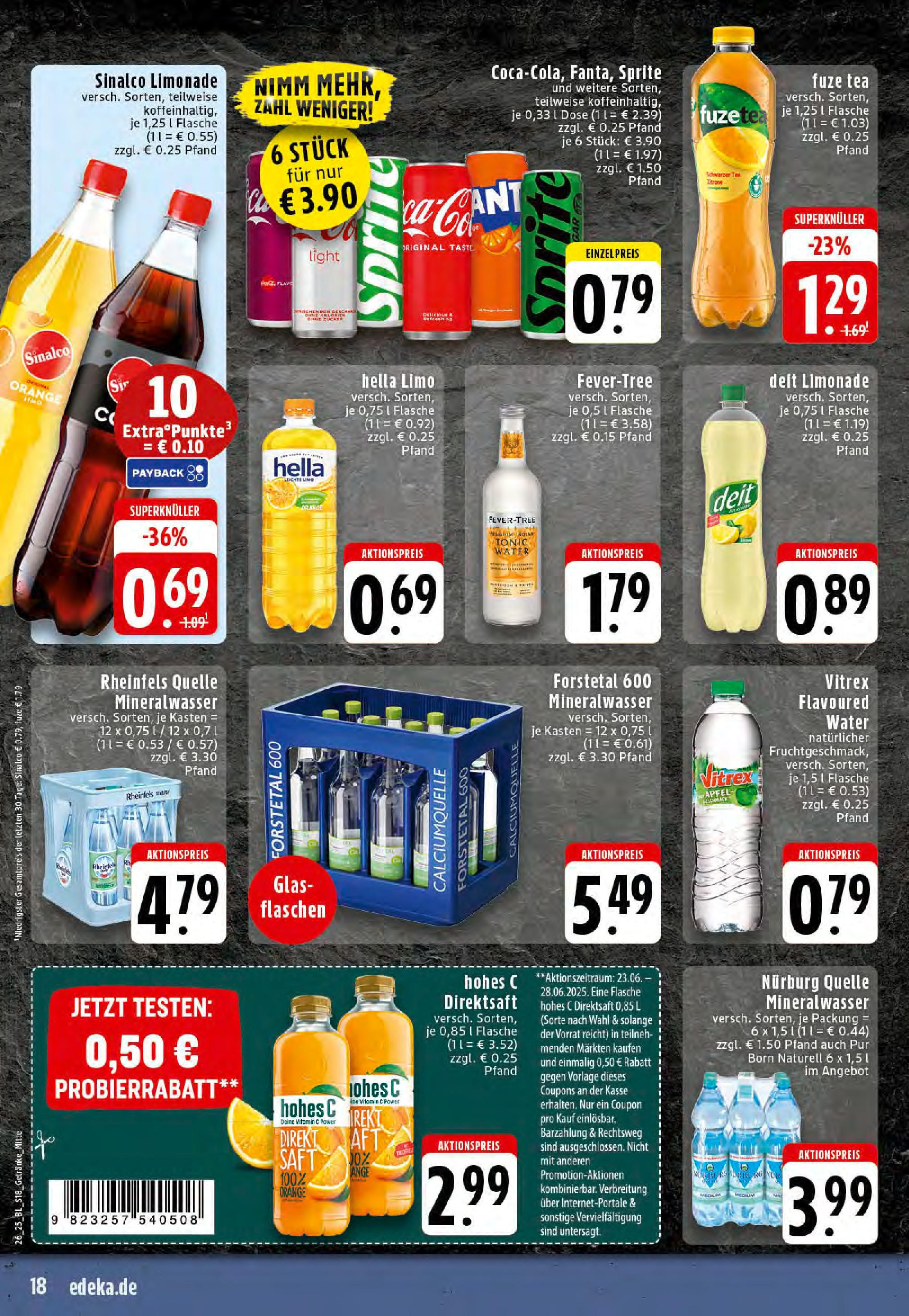 Edeka prospekt Essen	 (ab 23.06.2025) » Angebote Online | Seite: 18 | Produkte: Äpfel, Limonade, Mineralwasser, Rheinfels quelle
