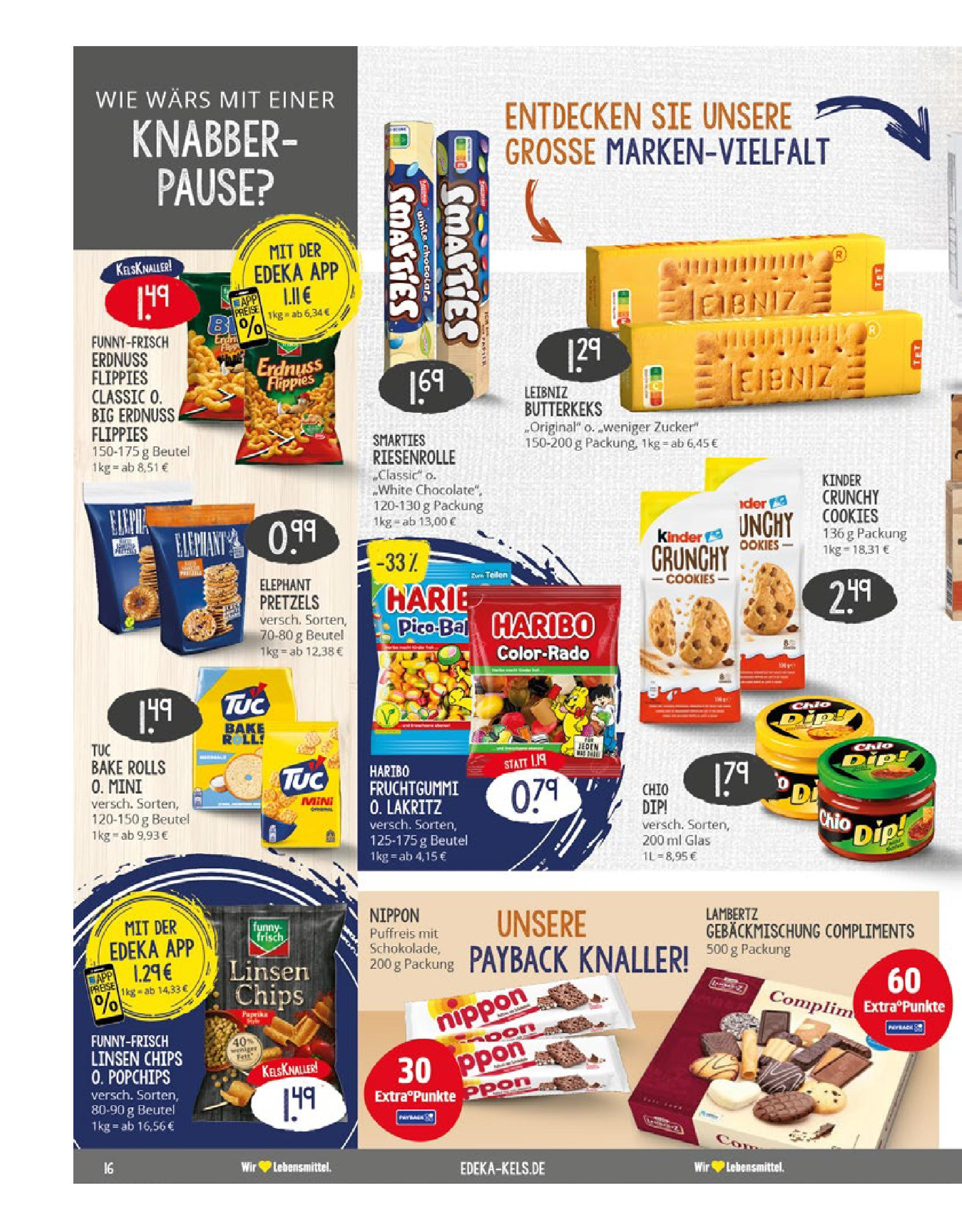 Edeka prospekt Ratingen-Hösel	 (ab 22.06.2025) » Angebote Online | Seite: 16 | Produkte: Smarties, Paprika, Zucker, Chips