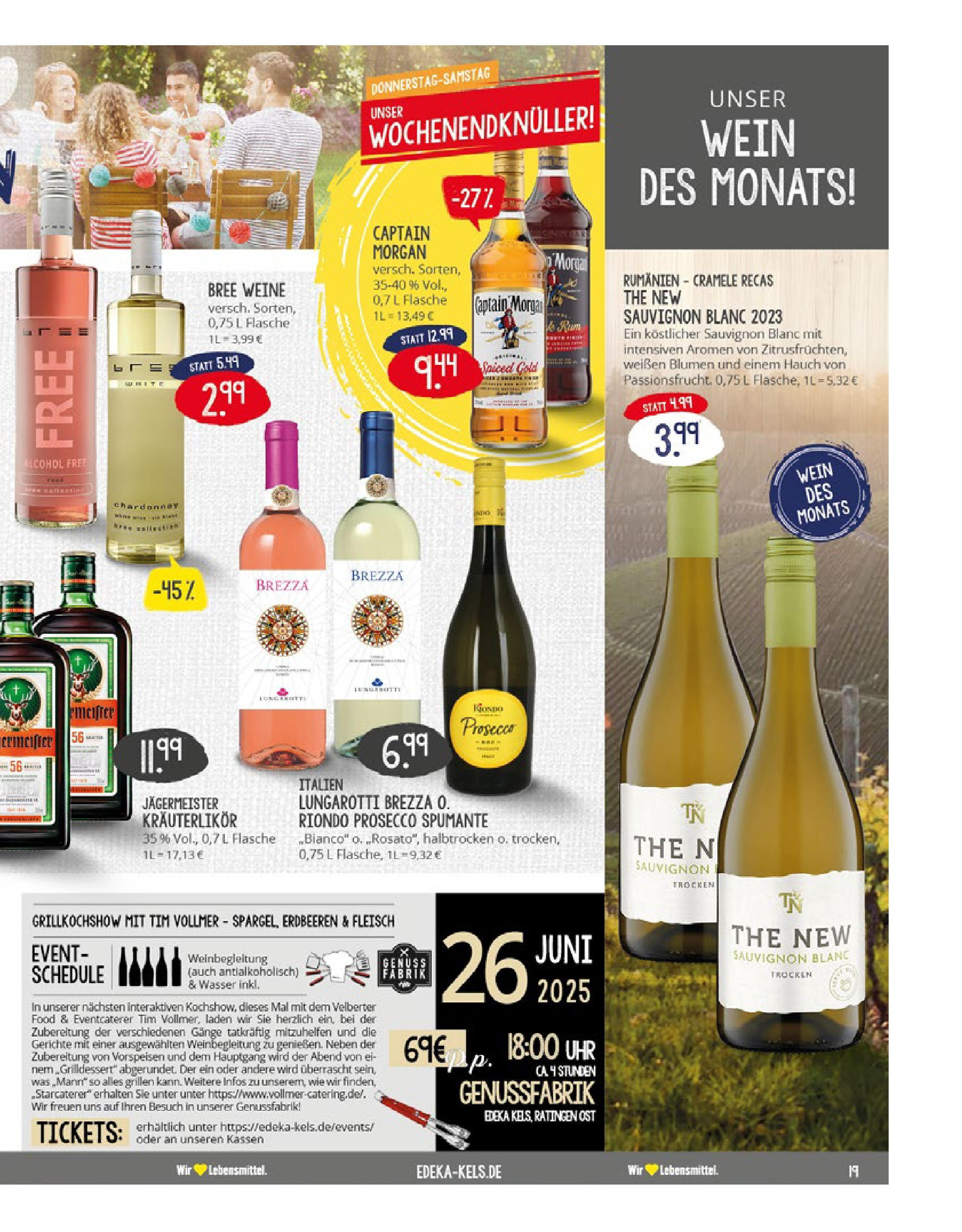 Edeka prospekt Ratingen-Hösel	 (ab 22.06.2025) » Angebote Online | Seite: 19 | Produkte: Blumen, Bree, Captain morgan, Fleisch