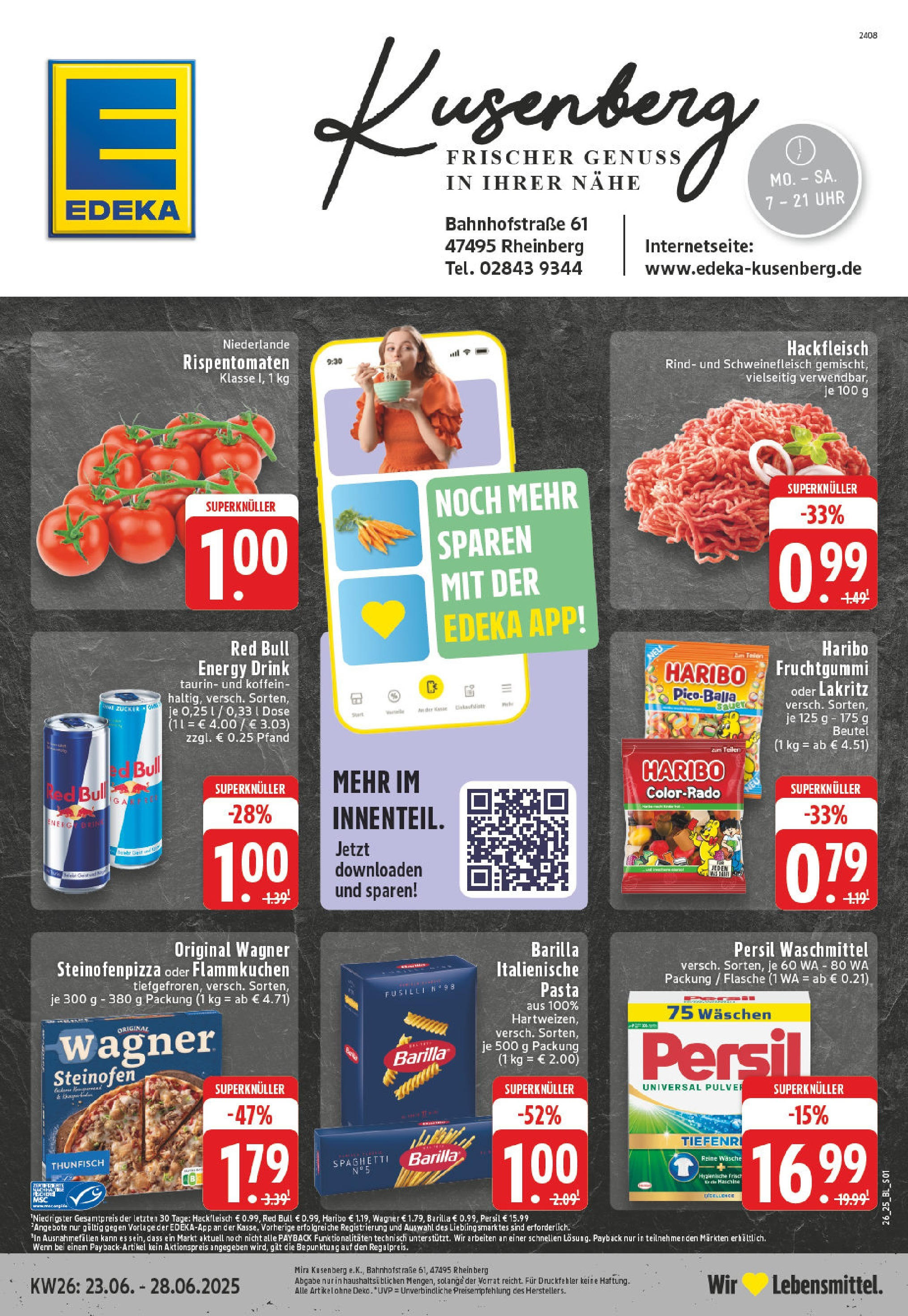 EDEKA Prospekt ab 22.06.2025 - Prospekt Rheinberg Online Vorschau von dem Prospekt des Geschäftes Edeka, gültig ab dem 22.06.2025