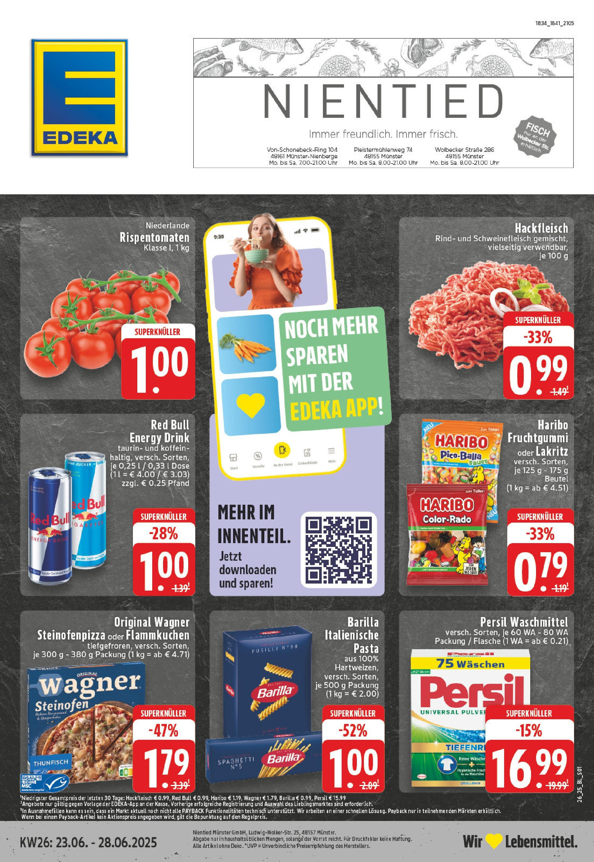 Edeka prospekt Münster	 (ab 22.06.2025) » Angebote Online | Seite: 1 | Produkte: Haribo, Fisch, Waschmittel, Pasta