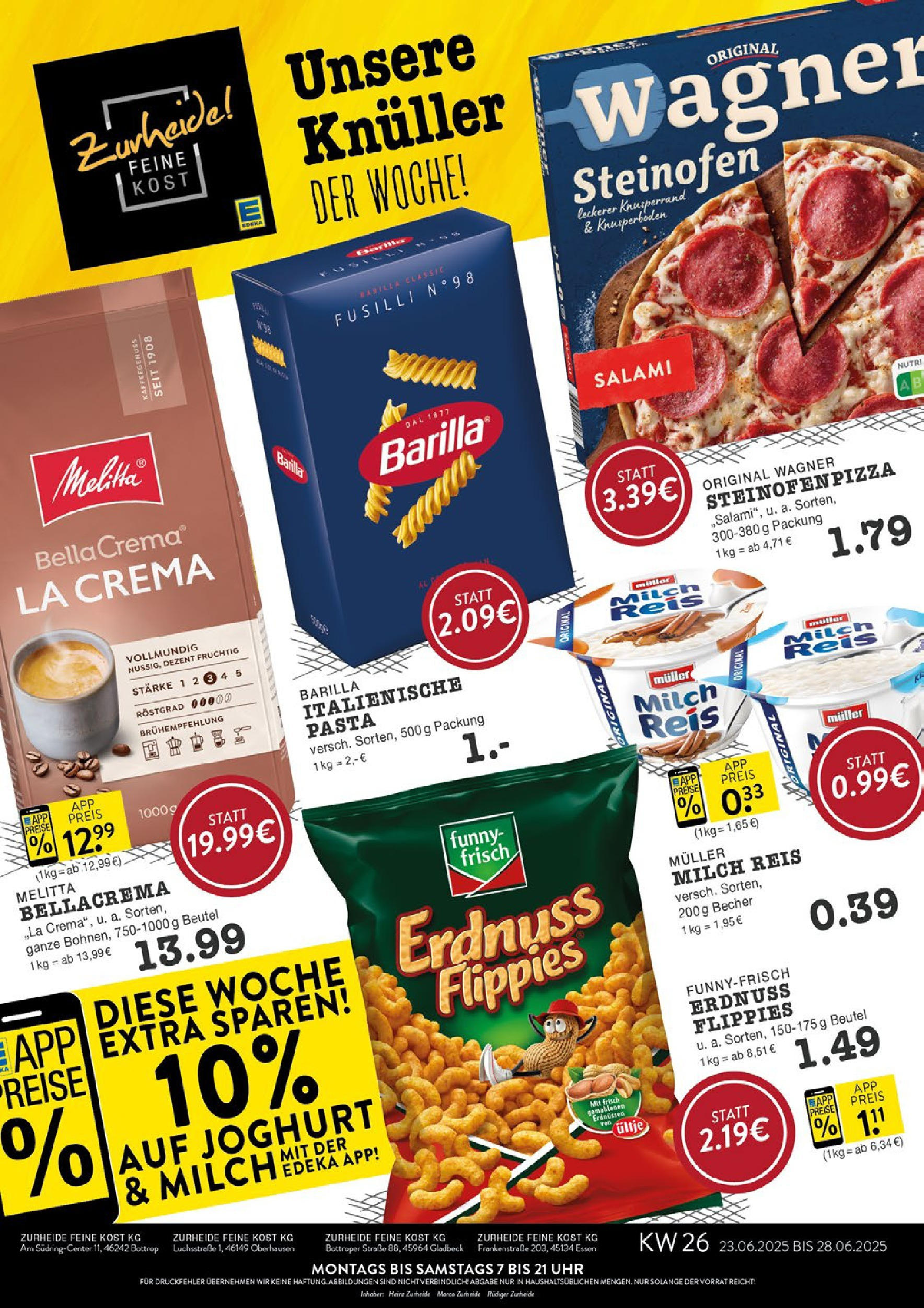 Edeka prospekt Bottrop	 (ab 22.06.2025) » Angebote Online | Seite: 1 | Produkte: Joghurt, Barilla, Salami, Pizza