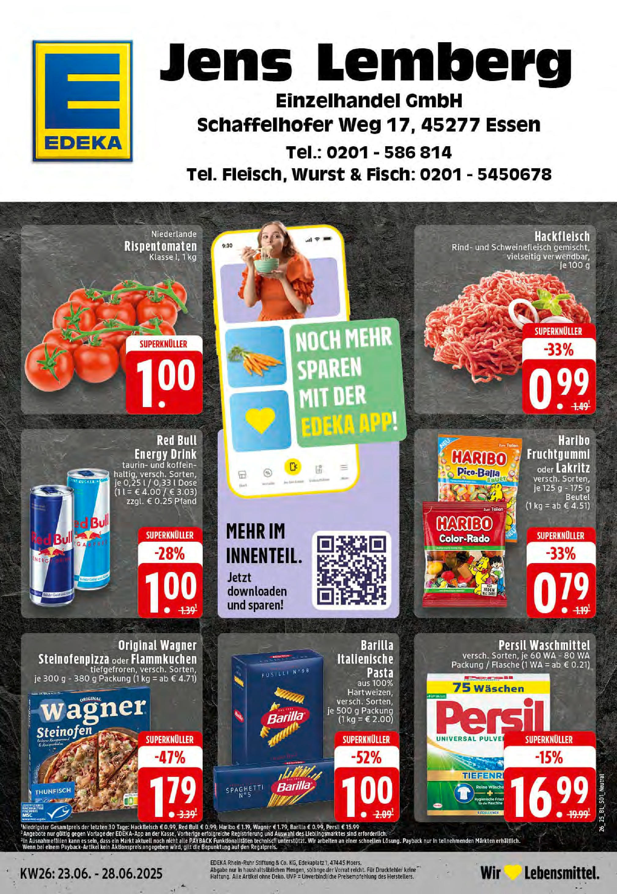 EDEKA Prospekt ab 23.06.2025 - Prospekt Essen Online Vorschau von dem Prospekt des Geschäftes Edeka, gültig ab dem 23.06.2025