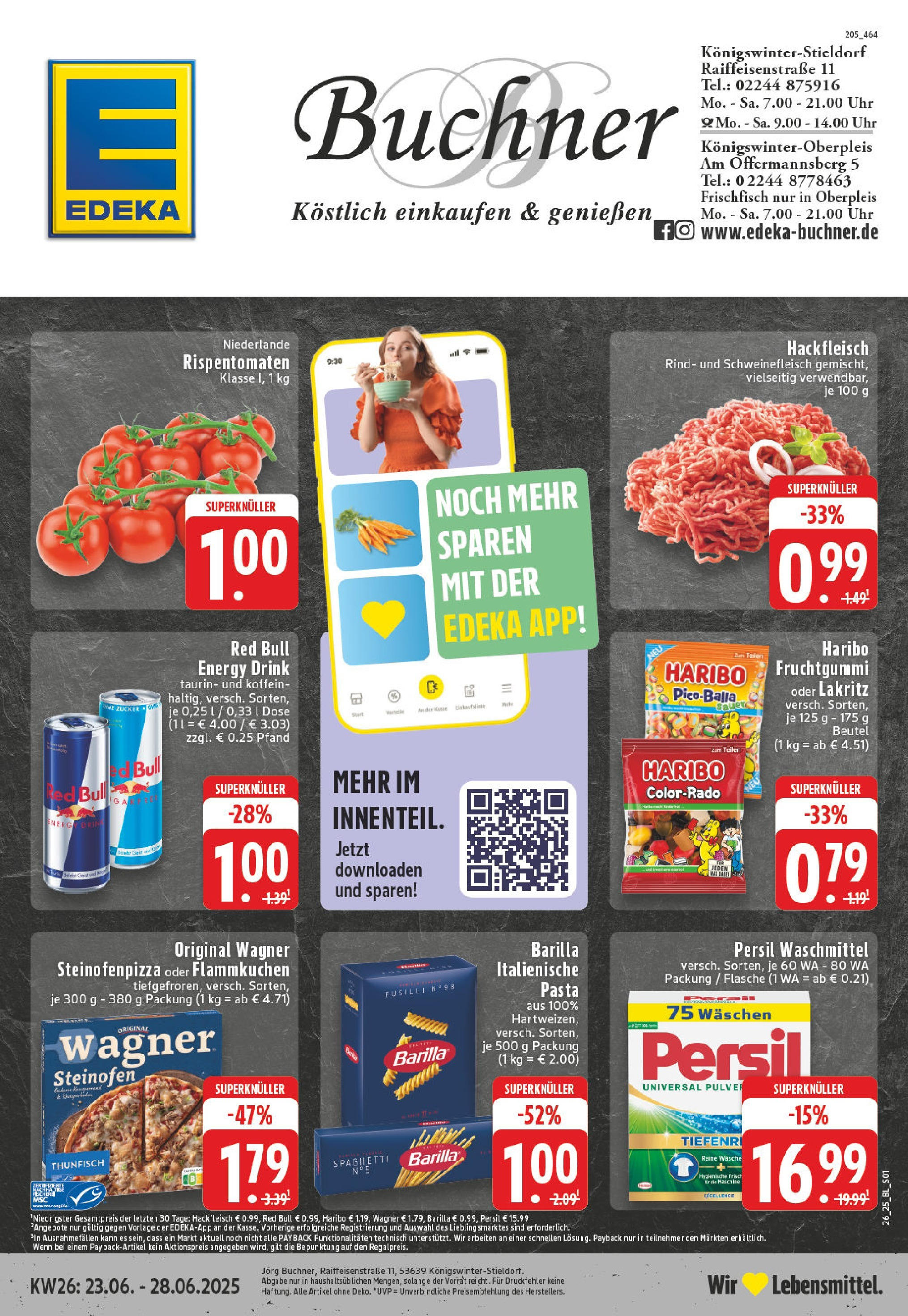 Edeka prospekt Königswinter-Stieldorf	 (ab 22.06.2025) » Angebote Online | Seite: 1 | Produkte: Haribo, Barilla, Thunfisch, Uhr
