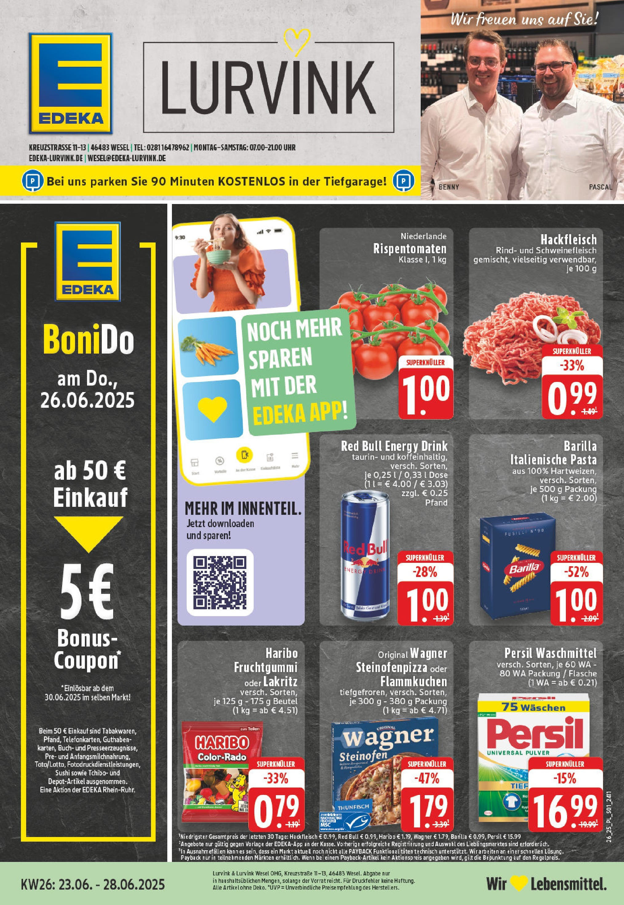 EDEKA Prospekt ab 22.06.2025 - Prospekt Wesel Online Vorschau von dem Prospekt des Geschäftes Edeka, gültig ab dem 22.06.2025
