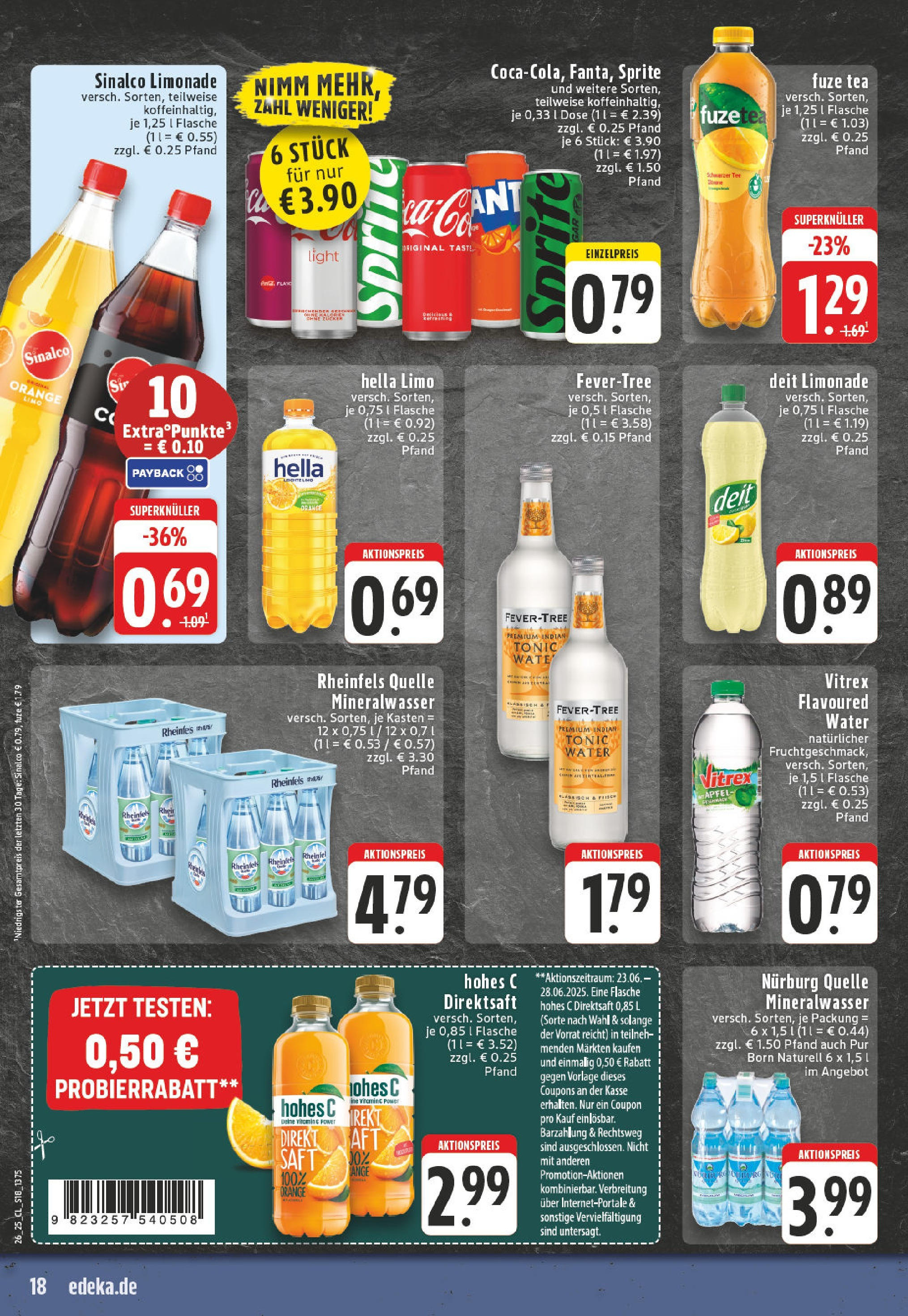 Edeka prospekt Witten-Herbede	 (ab 22.06.2025) » Angebote Online | Seite: 18 | Produkte: Mineralwasser, Hella, Hohes c, Tee