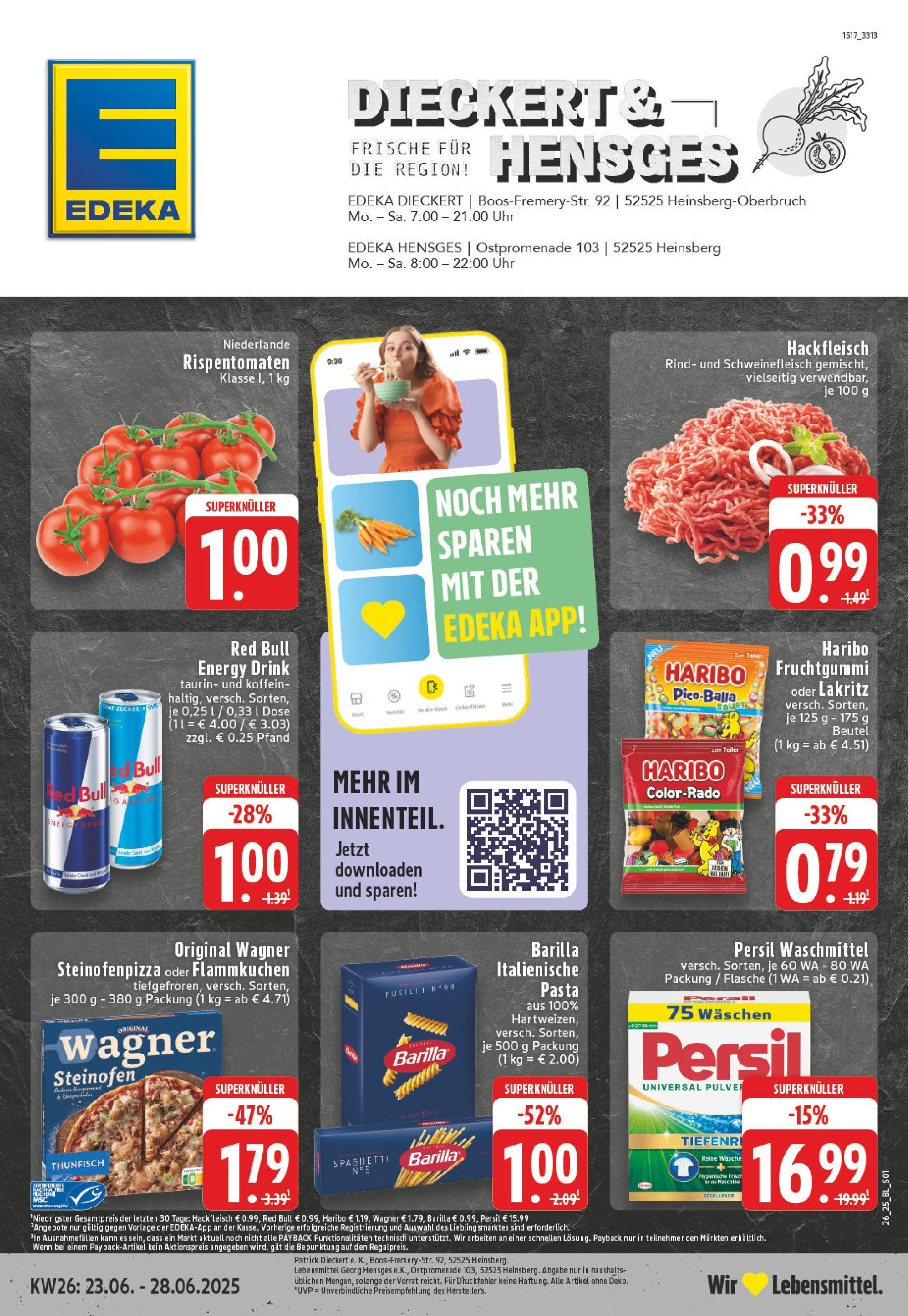 EDEKA Prospekt ab 22.06.2025 - Prospekt Heinsberg Online Vorschau von dem Prospekt des Geschäftes Edeka, gültig ab dem 22.06.2025