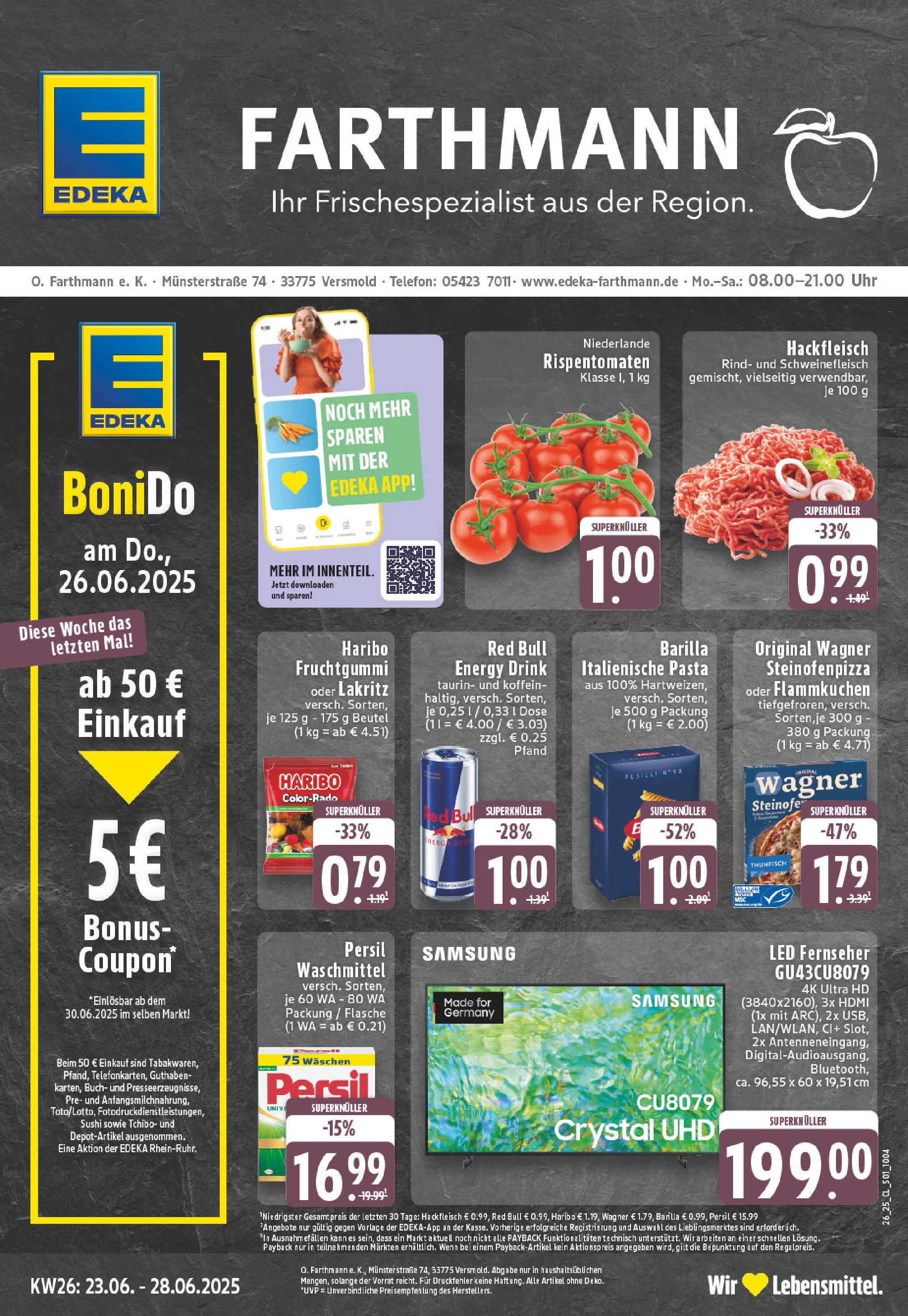 EDEKA Prospekt ab 22.06.2025 - Prospekt Versmold Online Vorschau von dem Prospekt des Geschäftes Edeka, gültig ab dem 22.06.2025