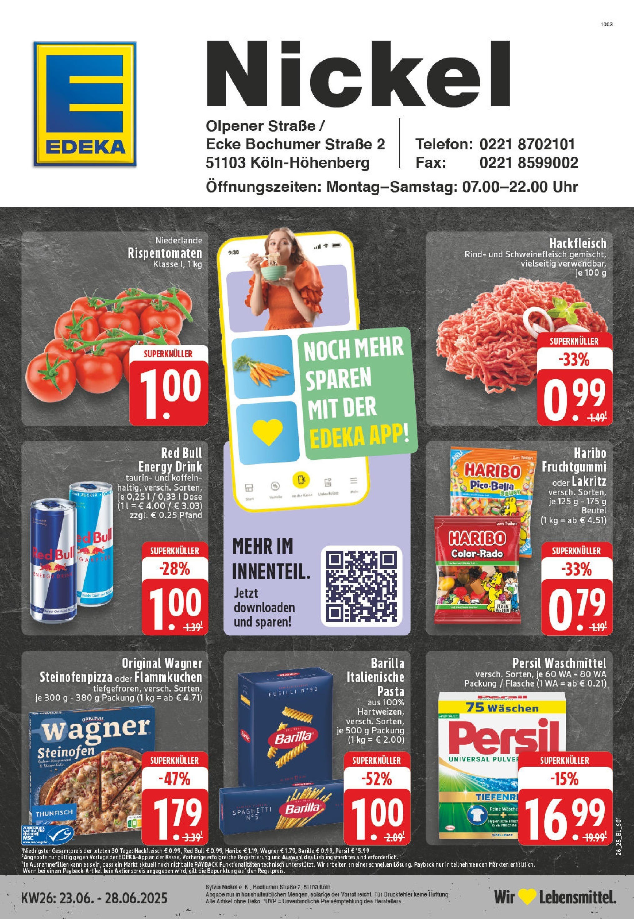EDEKA Prospekt ab 23.06.2025 - Prospekt Köln Online Vorschau von dem Prospekt des Geschäftes Edeka, gültig ab dem 23.06.2025