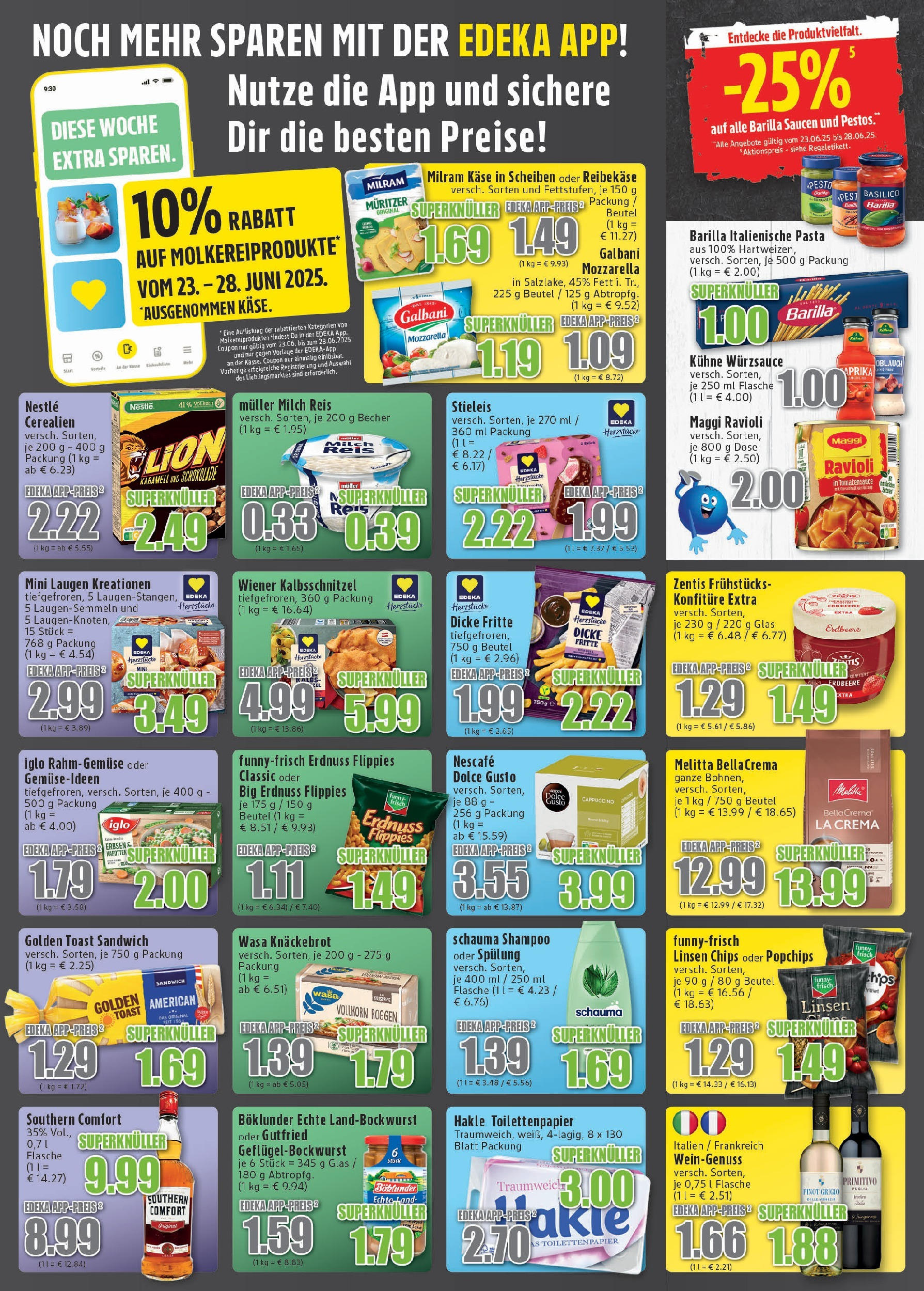 Edeka prospekt Meckenheim	 (ab 22.06.2025) » Angebote Online | Seite: 5 | Produkte: Melitta, Barilla, Schokolade, Funny frisch