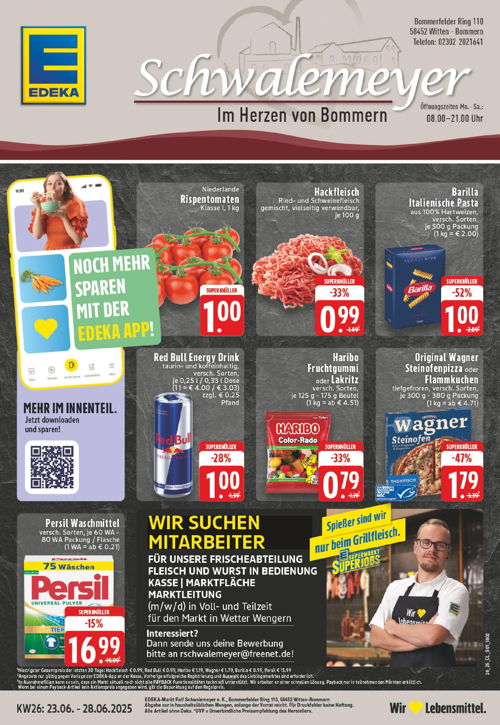 EDEKA Prospekt ab 22.06.2025 - Prospekt Witten-Bommern Online Vorschau von dem Prospekt des Geschäftes Edeka, gültig ab dem 22.06.2025