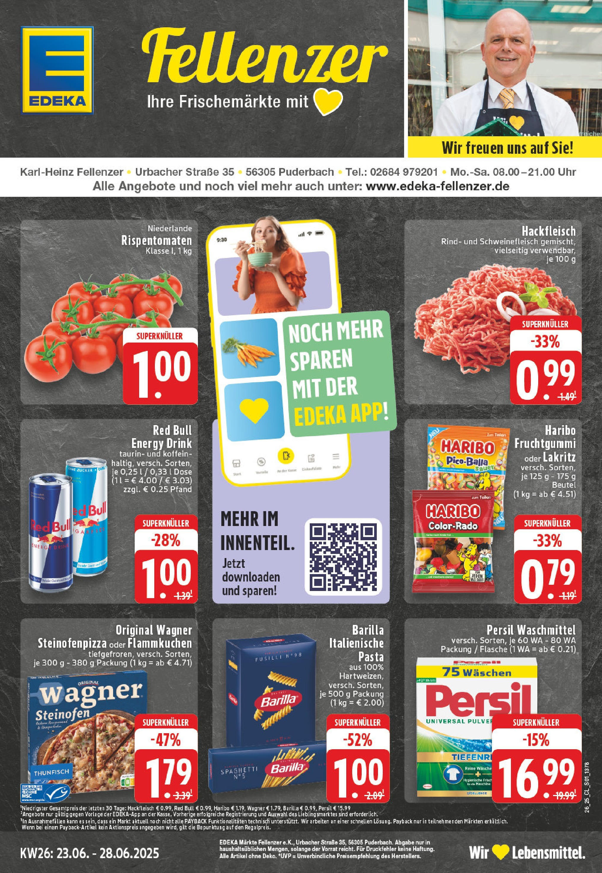EDEKA Prospekt ab 22.06.2025 - Prospekt Puderbach Online Vorschau von dem Prospekt des Geschäftes Edeka, gültig ab dem 22.06.2025