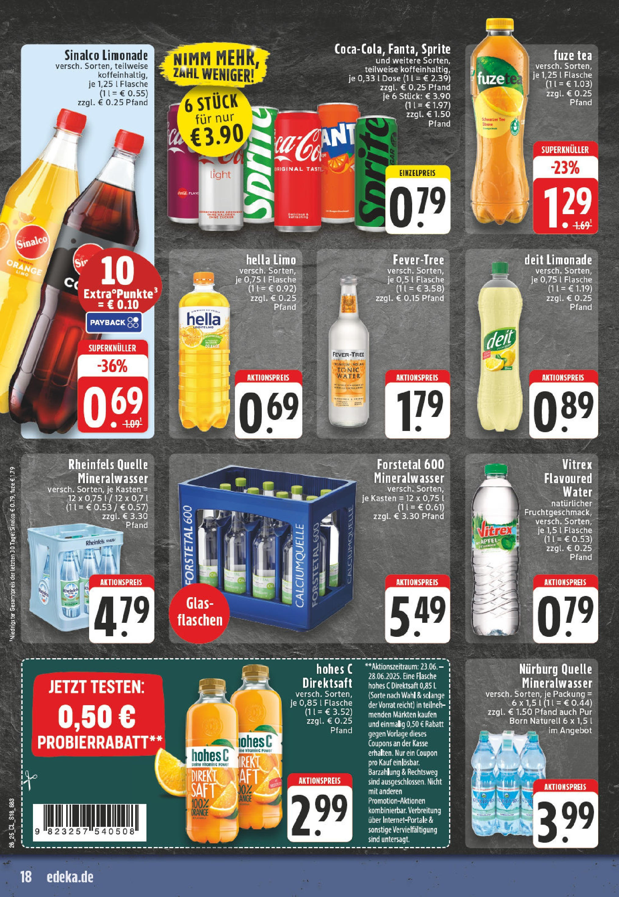 Edeka prospekt Erkelenz	 (ab 22.06.2025) » Angebote Online | Seite: 18 | Produkte: Sinalco, Sprite, Äpfel, Limonade