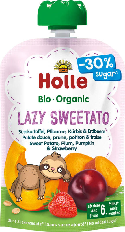 Holle Quetschie Lazy Sweetato Süßkartoffel, Pflaume, Kürbis & Erdbeere, ab dem 6. Monat