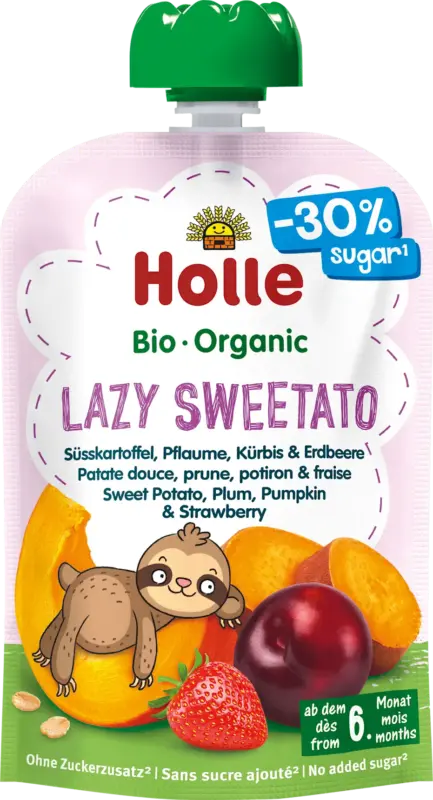 Holle Quetschie Lazy Sweetato Süßkartoffel, Pflaume, Kürbis & Erdbeere, ab dem 6. Monat