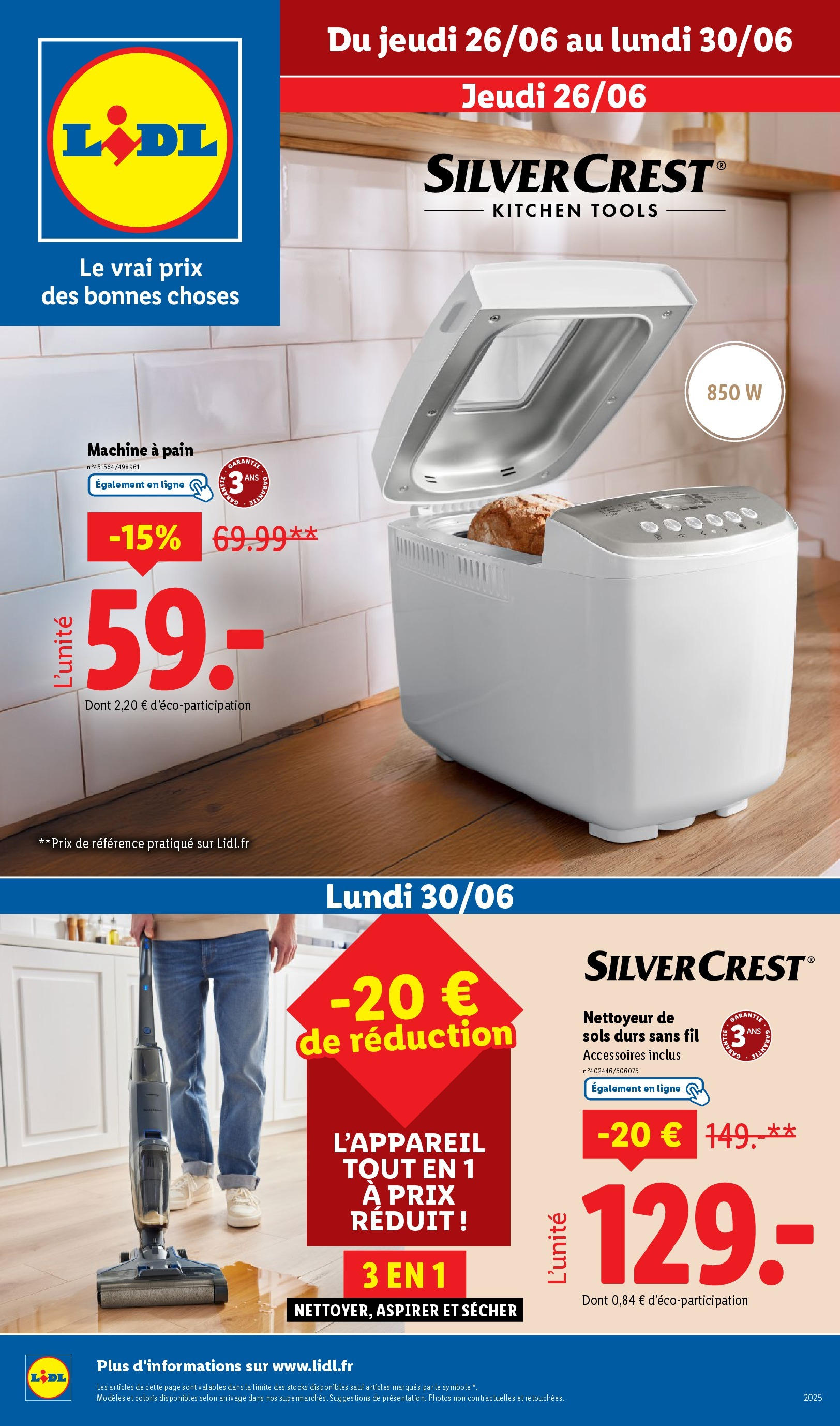 Catalogue LIDL du 24/06/2025 | Promo prospectus en ligne | Page: 1 | Produits: Machine à pain, Pain