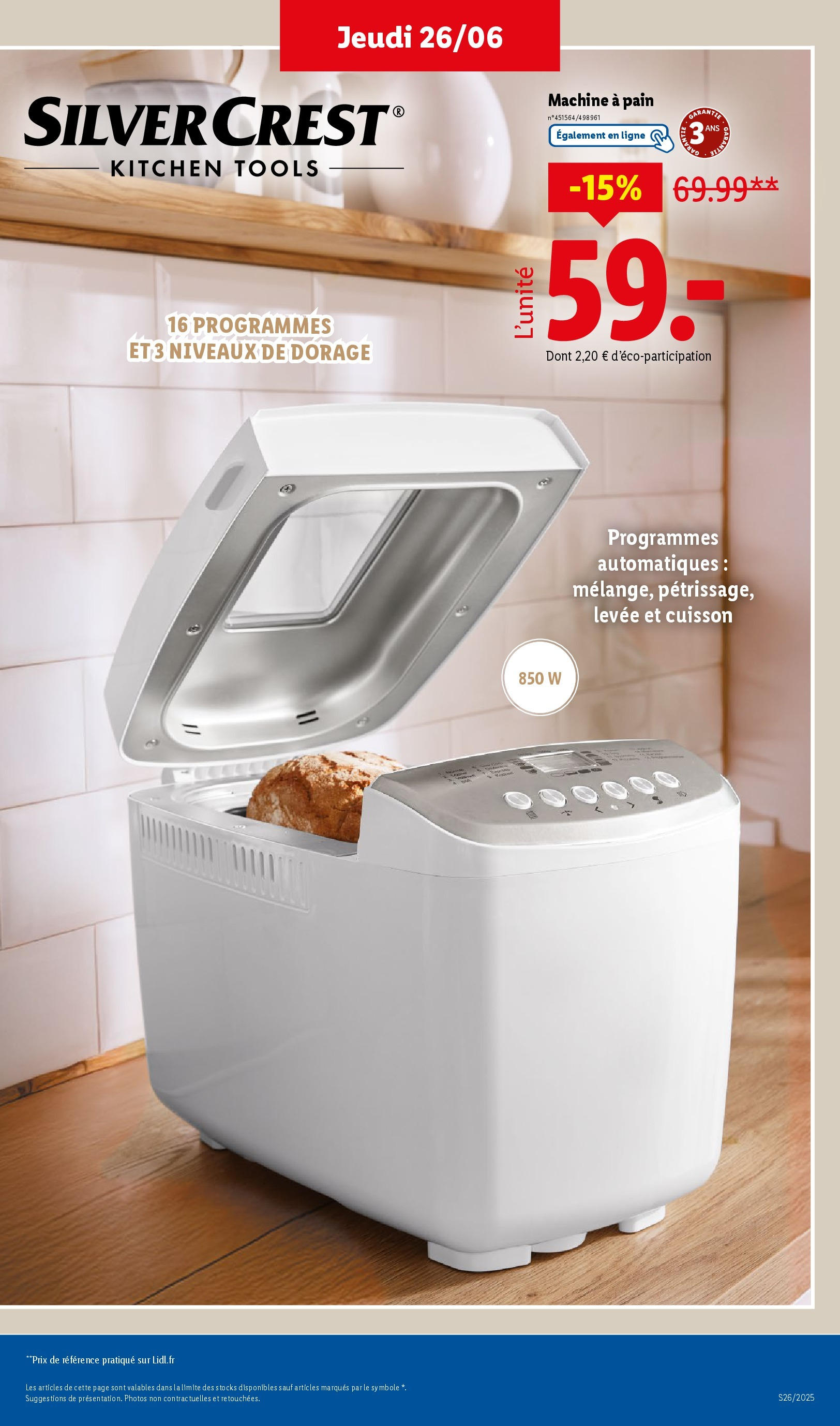 Catalogue LIDL du 26/06/2025 | Promo prospectus en ligne | Page: 49 | Produits: Machine à pain, Pain Catalogue LIDL du 26/06/2025 | Promo prospectus en ligne | Page: 49 | Produits: Machine à pain, Pain