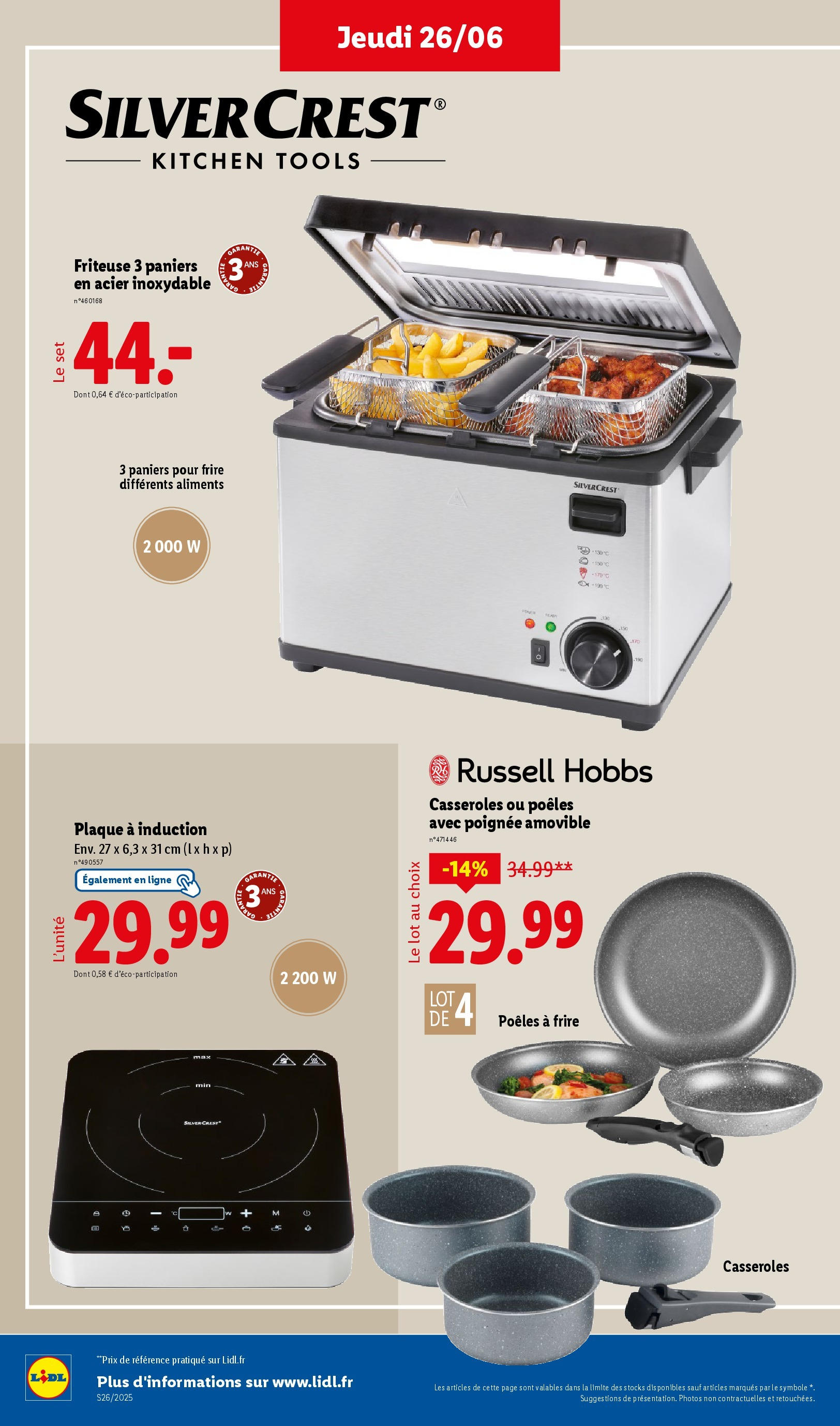 Catalogue LIDL du 26/06/2025 | Promo prospectus en ligne | Page: 50 | Produits: Plaque a induction, Casseroles, Friteuse, Baskets Catalogue LIDL du 26/06/2025 | Promo prospectus en ligne | Page: 50 | Produits: Plaque a induction, Casseroles, Friteuse, Baskets