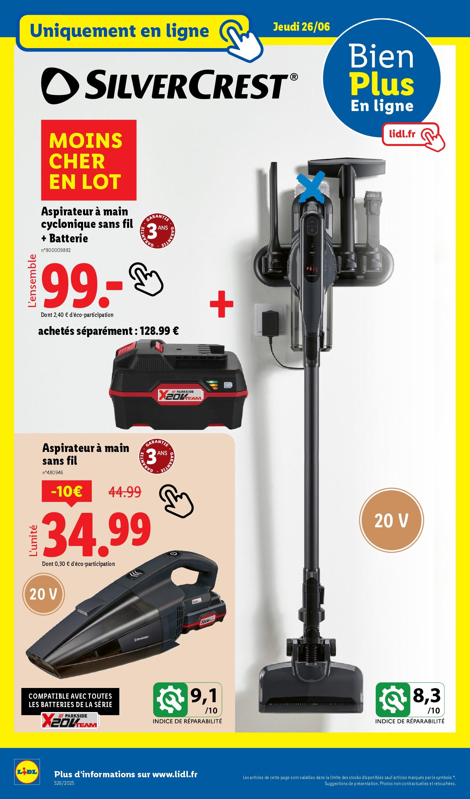 Catalogue LIDL du 26/06/2025 | Promo prospectus en ligne | Page: 58 | Produits: Aspirateur, Batterie Catalogue LIDL du 26/06/2025 | Promo prospectus en ligne | Page: 58 | Produits: Aspirateur, Batterie