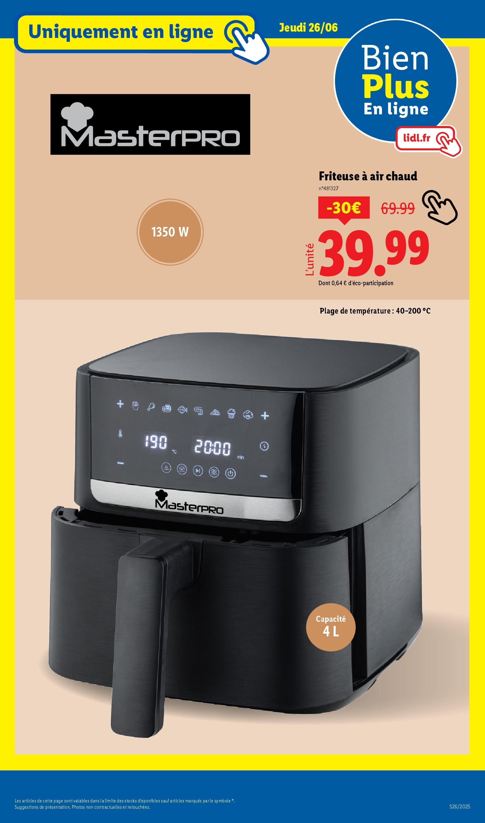 Catalogue LIDL du 26/06/2025 | Promo prospectus en ligne | Page: 61 | Produits: Friteuse, Air fryer Catalogue LIDL du 26/06/2025 | Promo prospectus en ligne | Page: 61 | Produits: Friteuse, Air fryer