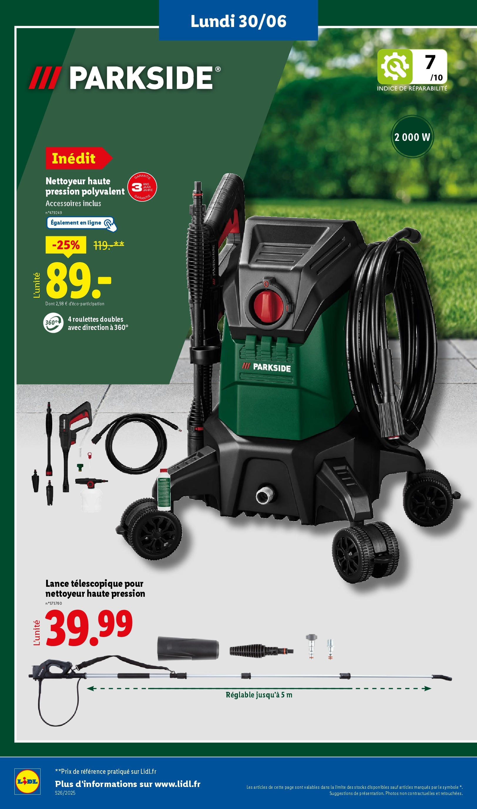 Catalogue LIDL du 26/06/2025 | Promo prospectus en ligne | Page: 64 | Produits: Nettoyeur haute pression Catalogue LIDL du 26/06/2025 | Promo prospectus en ligne | Page: 64 | Produits: Nettoyeur haute pression