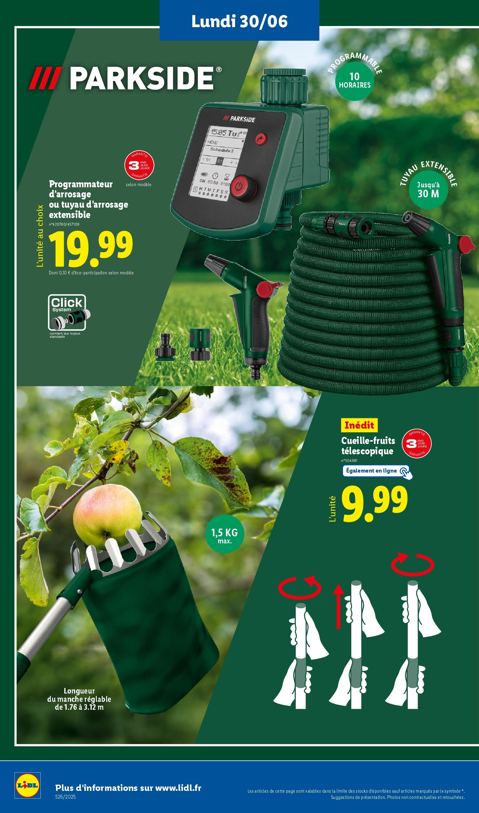 Catalogue LIDL du 26/06/2025 | Promo prospectus en ligne | Page: 66 | Produits: Tuyau d'arrosage extensible, Tuyau, Tuyau d’arrosage Catalogue LIDL du 26/06/2025 | Promo prospectus en ligne | Page: 66 | Produits: Tuyau d'arrosage extensible, Tuyau, Tuyau d’arrosage