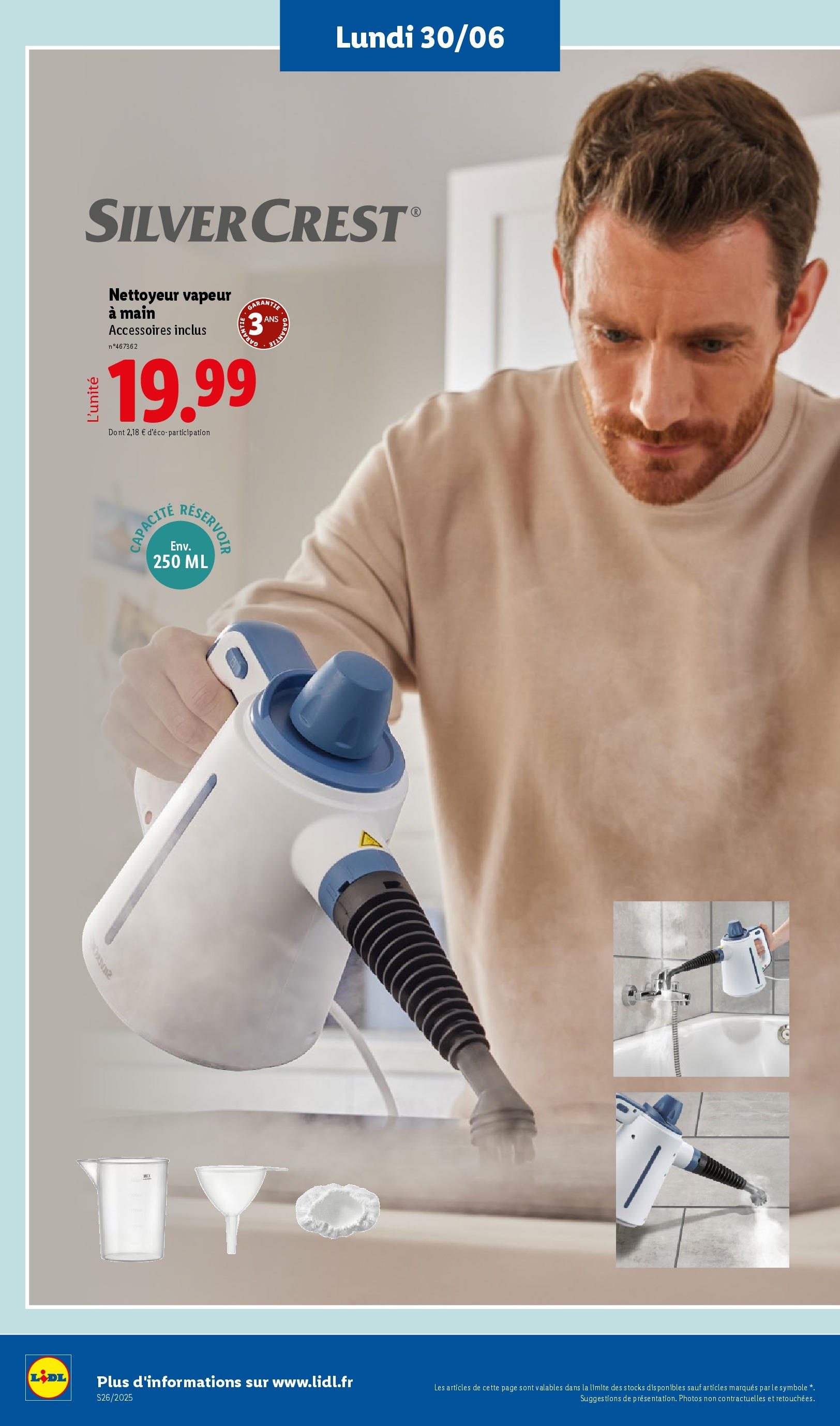 Catalogue LIDL du 26/06/2025 | Promo prospectus en ligne | Page: 76 | Produits: Nettoyeur vapeur Catalogue LIDL du 26/06/2025 | Promo prospectus en ligne | Page: 76 | Produits: Nettoyeur vapeur