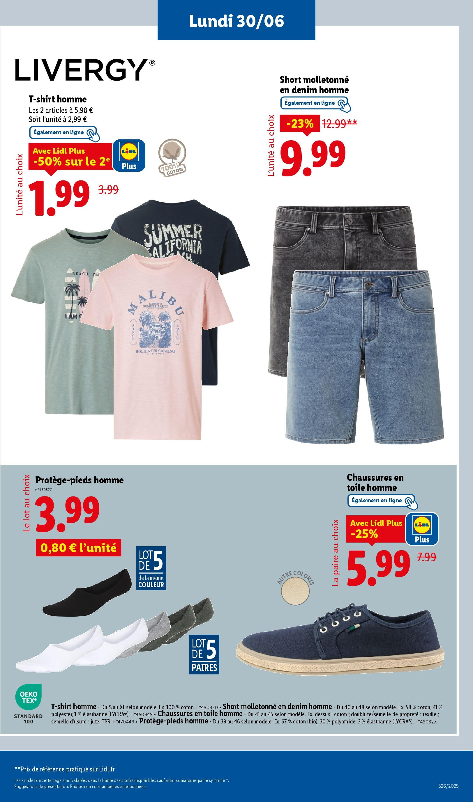 Catalogue LIDL du 26/06/2025 | Promo prospectus en ligne | Page: 79 | Produits: Coton, T-shirt, Shorts Catalogue LIDL du 26/06/2025 | Promo prospectus en ligne | Page: 79 | Produits: Coton, T-shirt, Shorts
