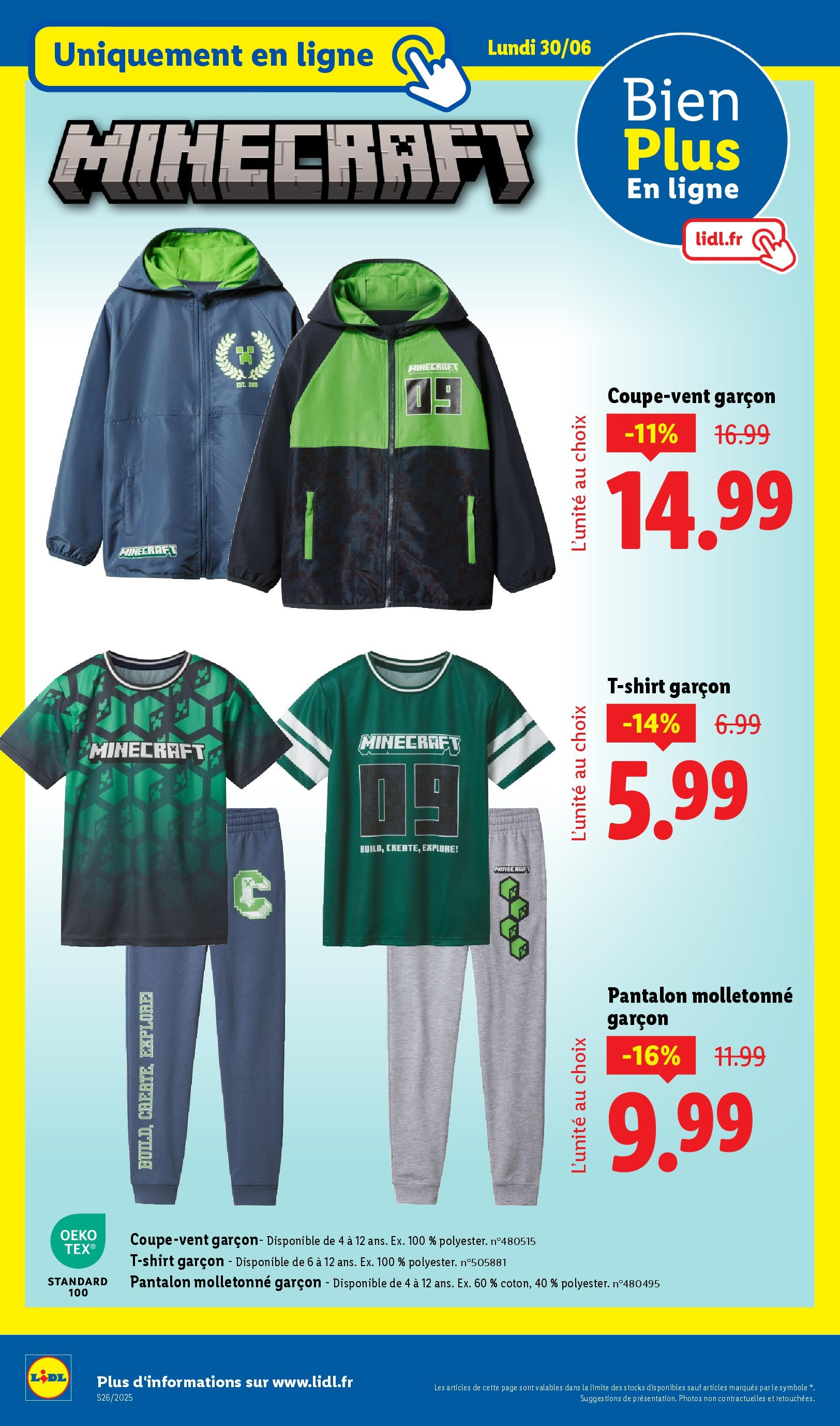 Catalogue LIDL du 26/06/2025 | Promo prospectus en ligne | Page: 80 | Produits: T-shirt, Pantalon Catalogue LIDL du 26/06/2025 | Promo prospectus en ligne | Page: 80 | Produits: T-shirt, Pantalon