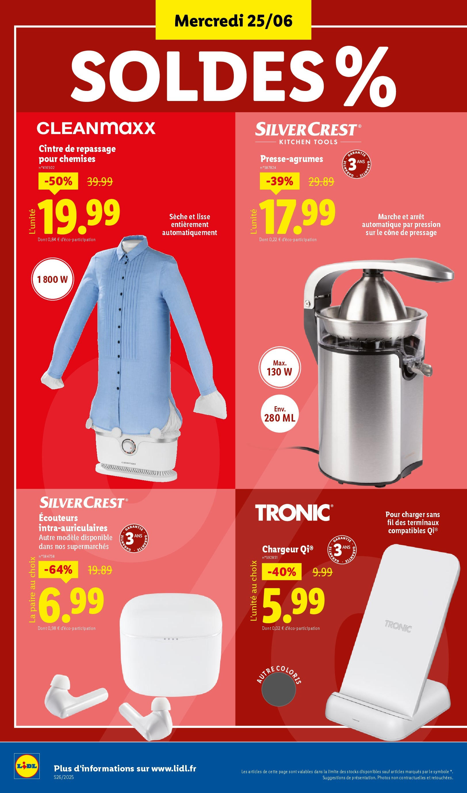 Catalogue LIDL du 26/06/2025 | Promo prospectus en ligne | Page: 32 | Produits: Écouteurs, Cintre Catalogue LIDL du 26/06/2025 | Promo prospectus en ligne | Page: 32 | Produits: Écouteurs, Cintre