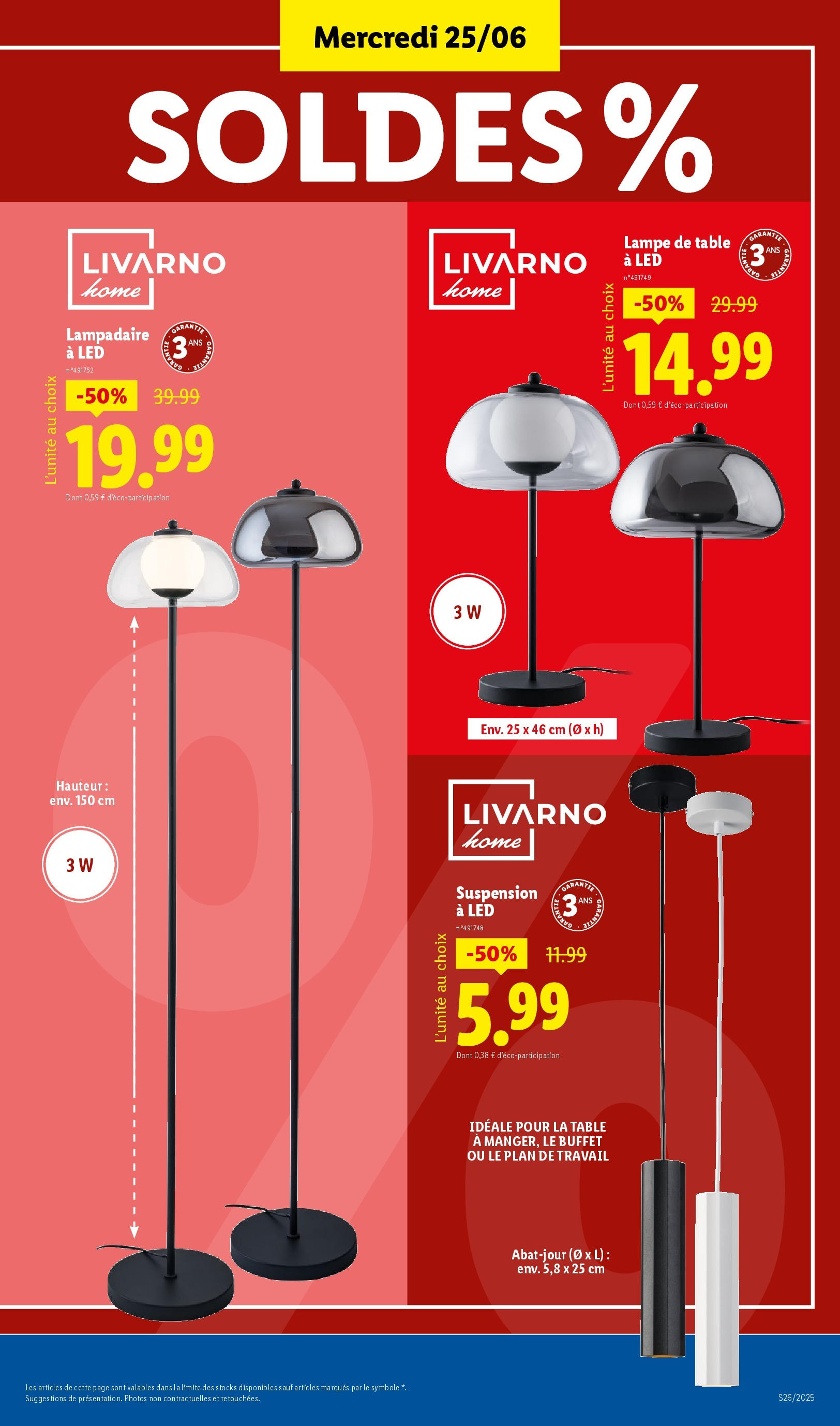 Catalogue LIDL du 26/06/2025 | Promo prospectus en ligne | Page: 33 | Produits: Lampadaire, Suspension, Buffet, Lampe Catalogue LIDL du 26/06/2025 | Promo prospectus en ligne | Page: 33 | Produits: Lampadaire, Suspension, Buffet, Lampe