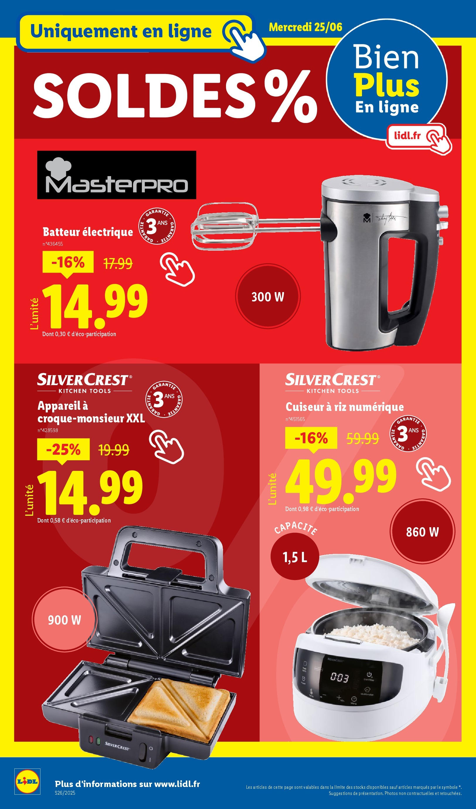 Catalogue LIDL du 26/06/2025 | Promo prospectus en ligne | Page: 40 | Produits: Batteur, Sandwich, Cuiseur, Riz Catalogue LIDL du 26/06/2025 | Promo prospectus en ligne | Page: 40 | Produits: Batteur, Sandwich, Cuiseur, Riz