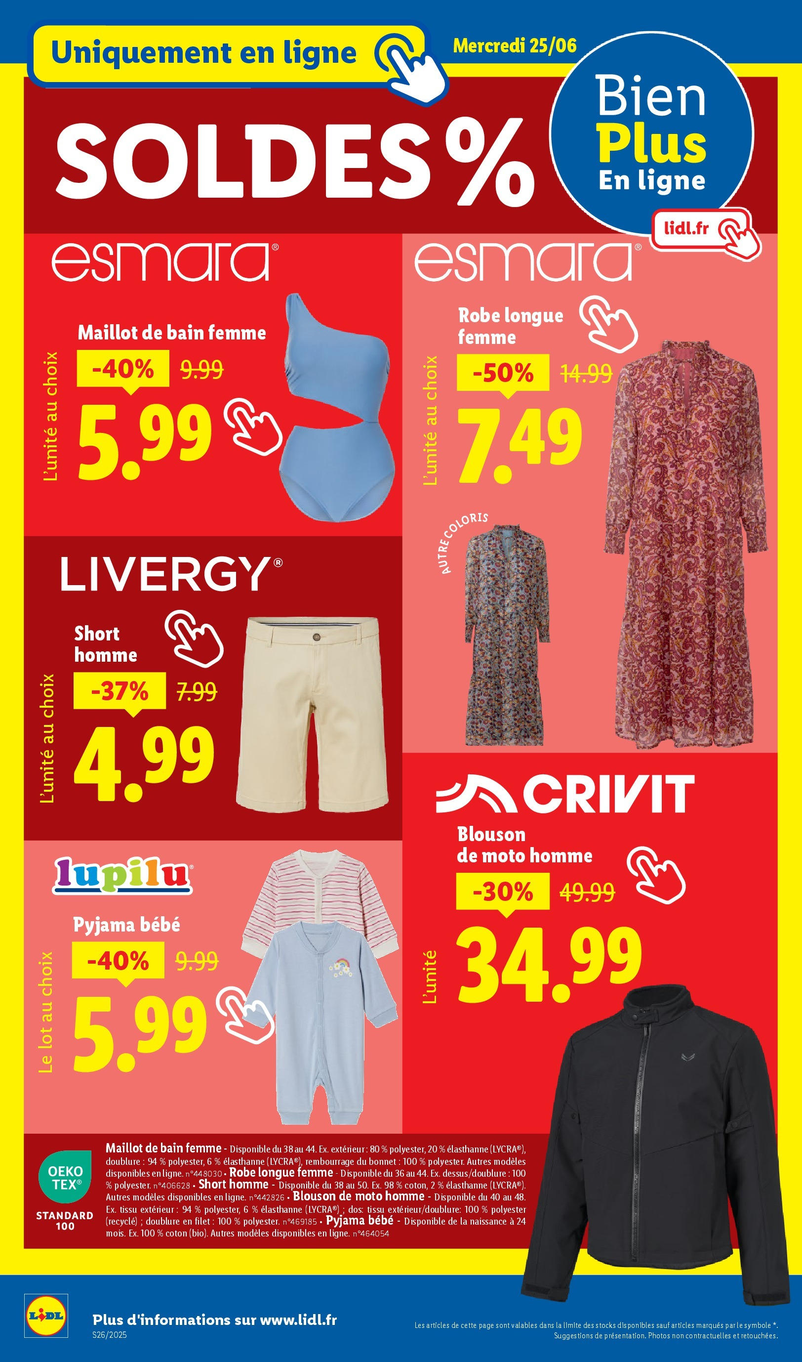 Catalogue LIDL du 26/06/2025 | Promo prospectus en ligne | Page: 46 | Produits: Robe, Bonnet, Maillot de bain, Blouson Catalogue LIDL du 26/06/2025 | Promo prospectus en ligne | Page: 46 | Produits: Robe, Bonnet, Maillot de bain, Blouson